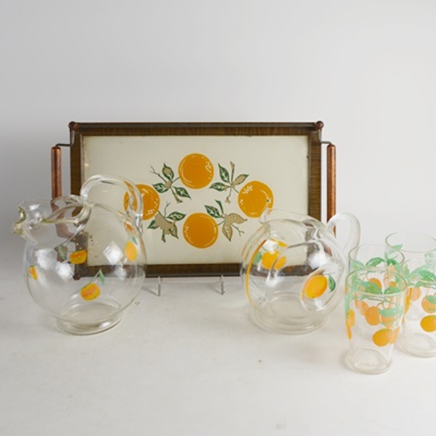 Vintage Orange Juice Serving Set