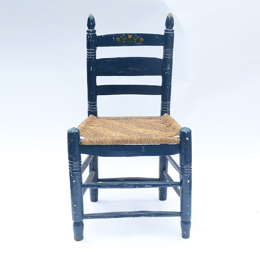 Pair of Rush Seat Side Chairs