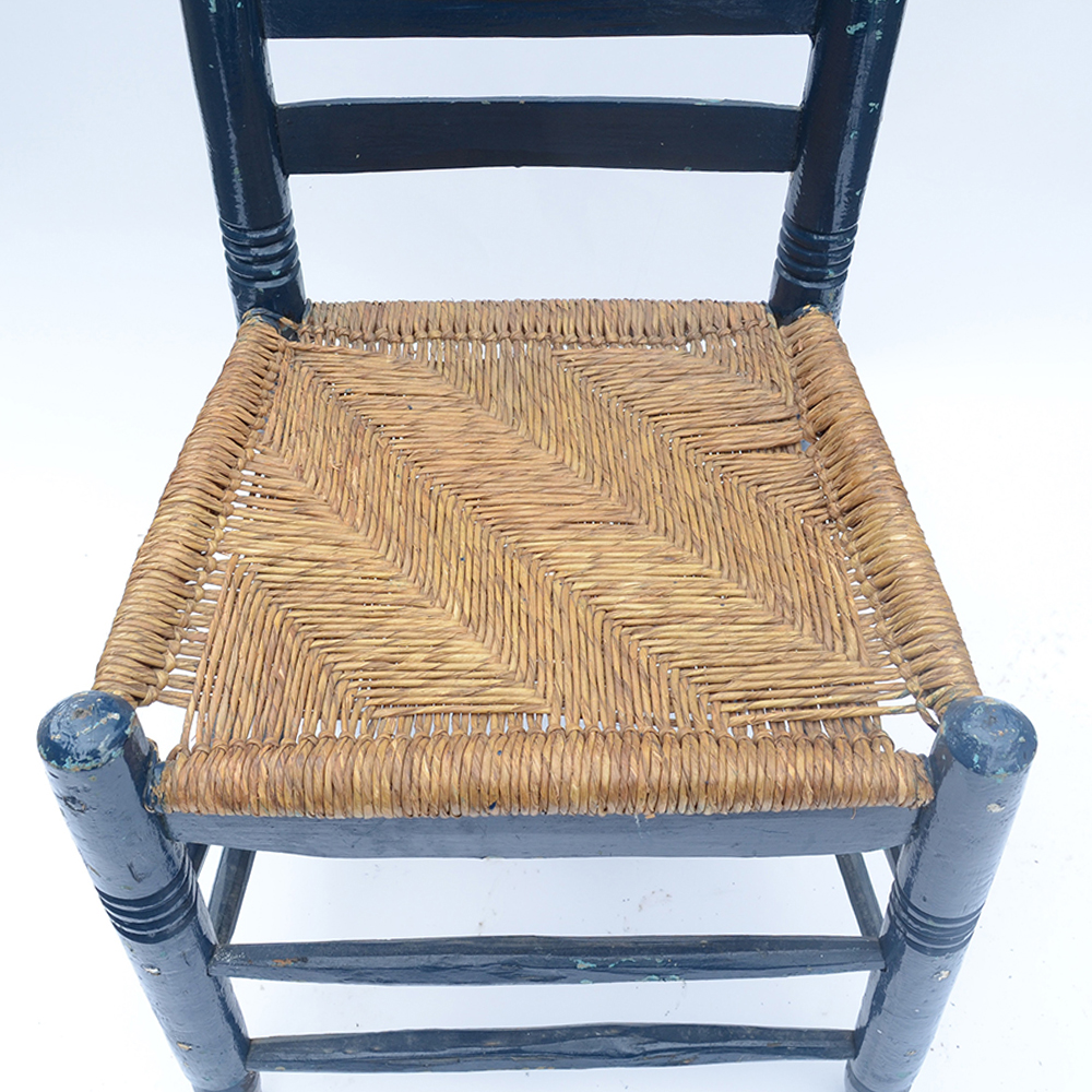 Pair of Rush Seat Side Chairs