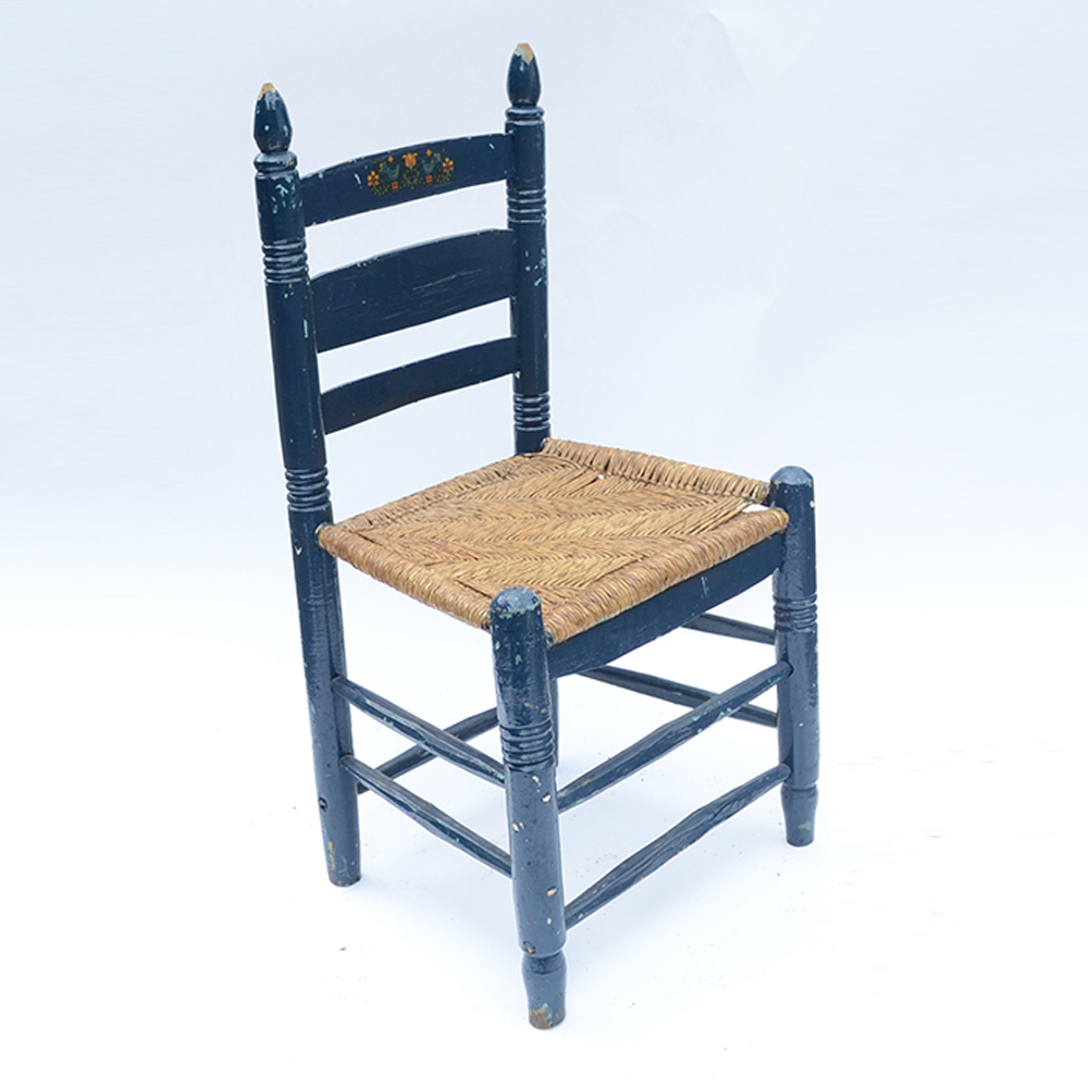 Pair of Rush Seat Side Chairs