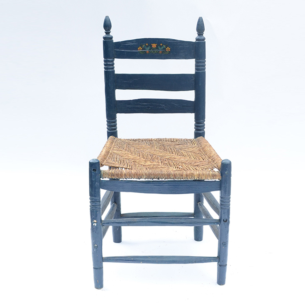 Pair of Rush Seat Side Chairs