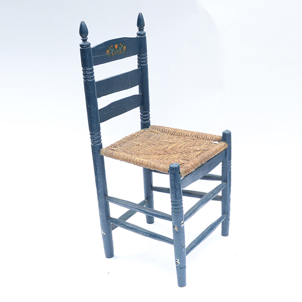 Pair of Rush Seat Side Chairs