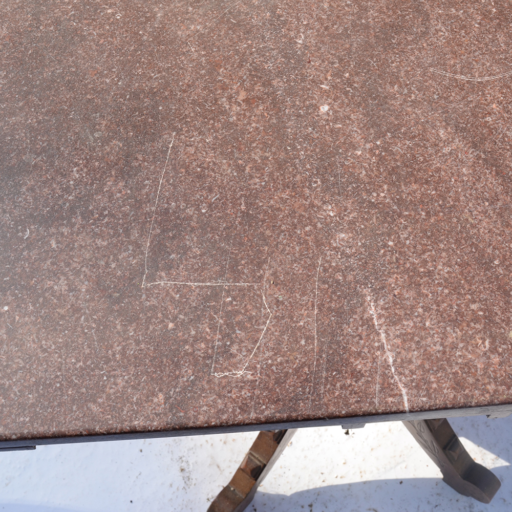 Antique Victorian Eastlake Parlor Table With Marble Top