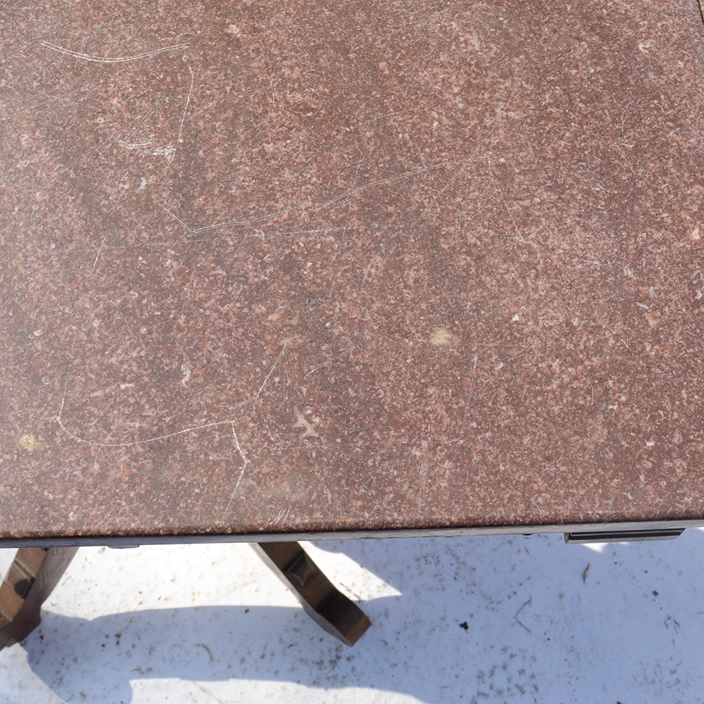 Antique Victorian Eastlake Parlor Table With Marble Top