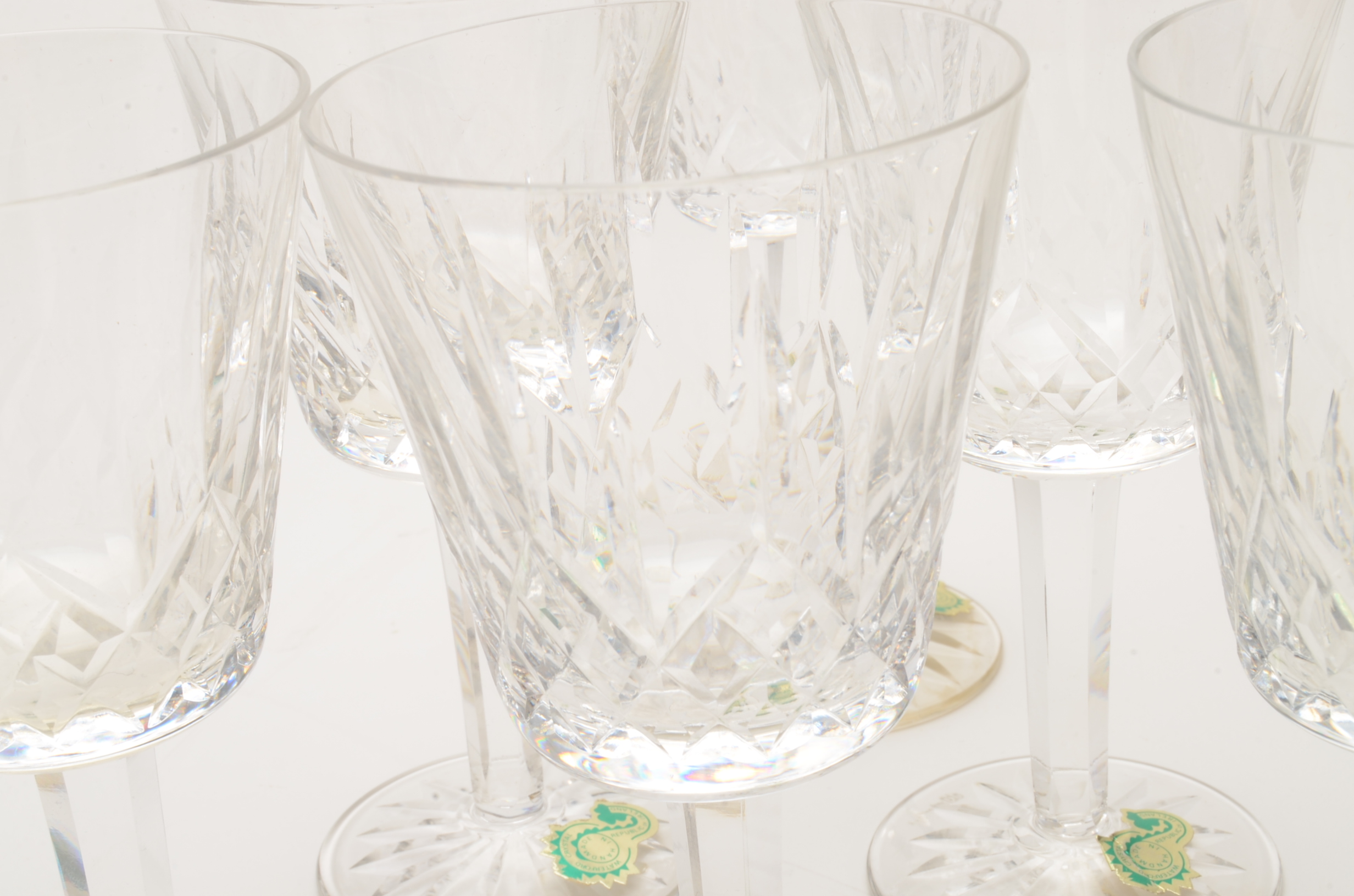 Six Waterford Crystal Claret Glasses in Lismore Pattern