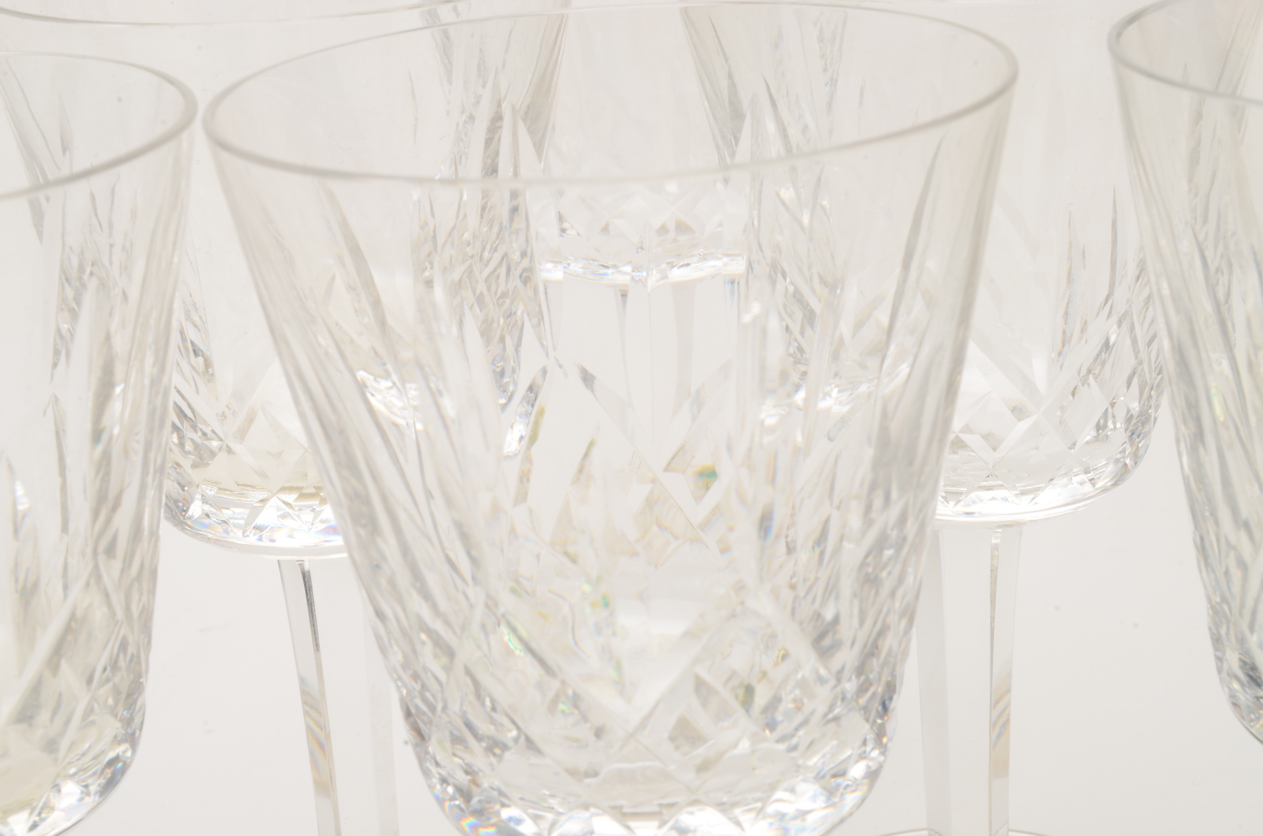 Six Waterford Crystal Claret Glasses in Lismore Pattern