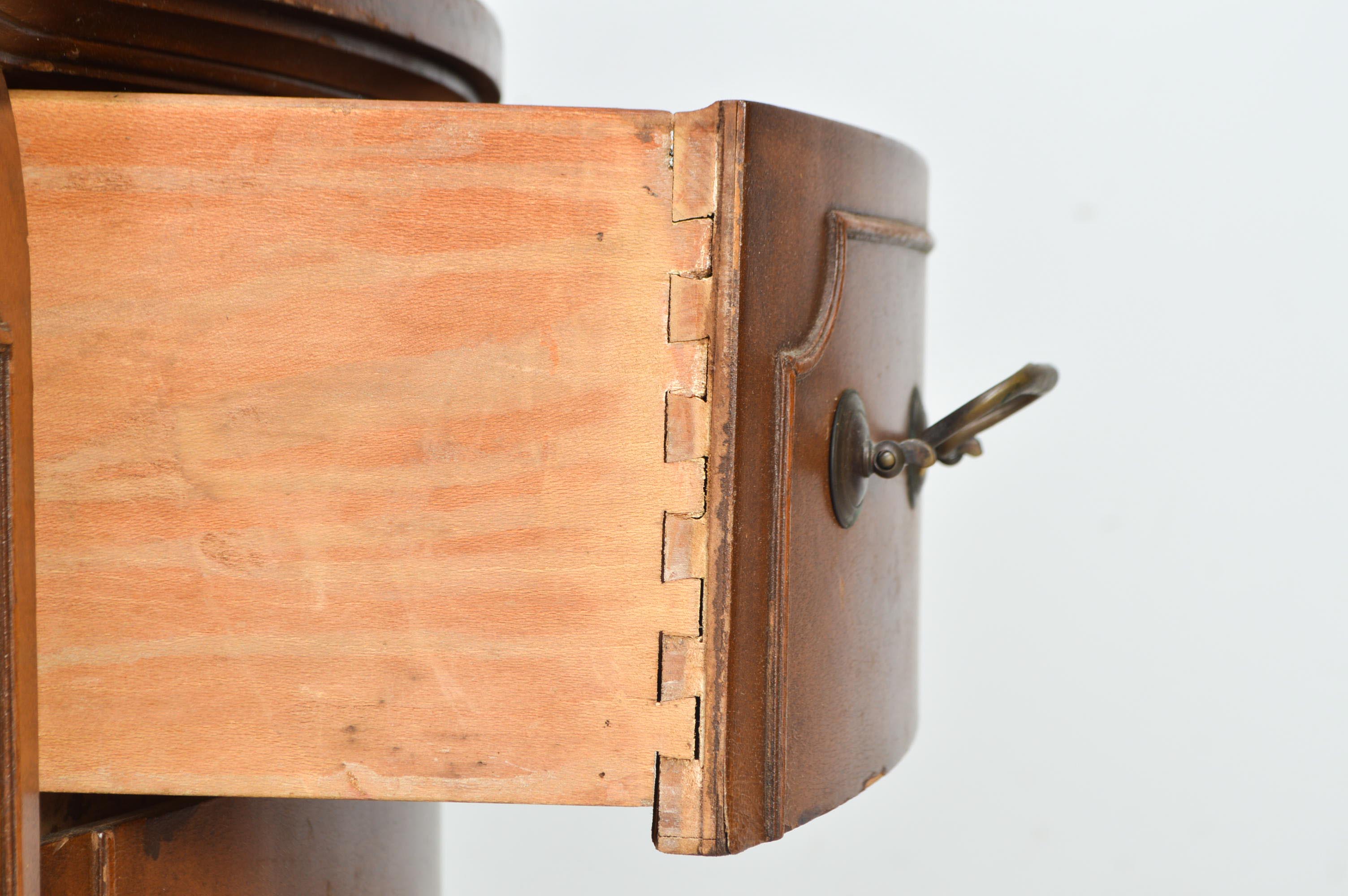 Vintage Federal Style Bowfront China Cabinet