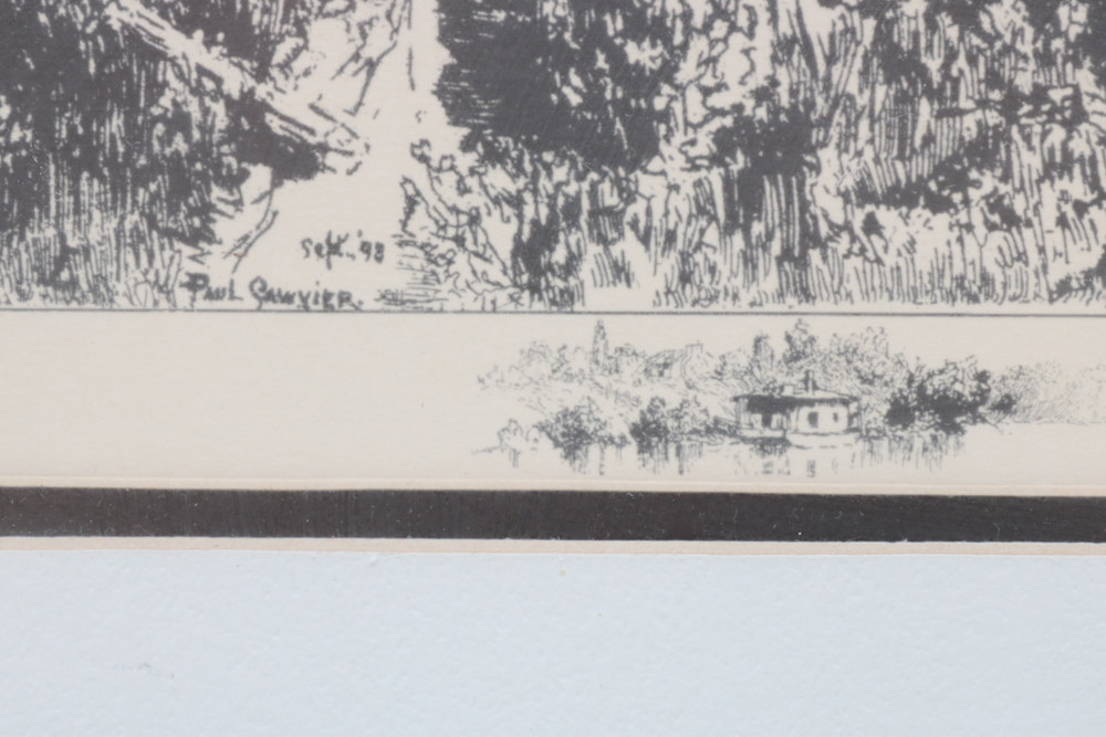 After Paul Sawyier Offset Lithograph "Covered Bridge"