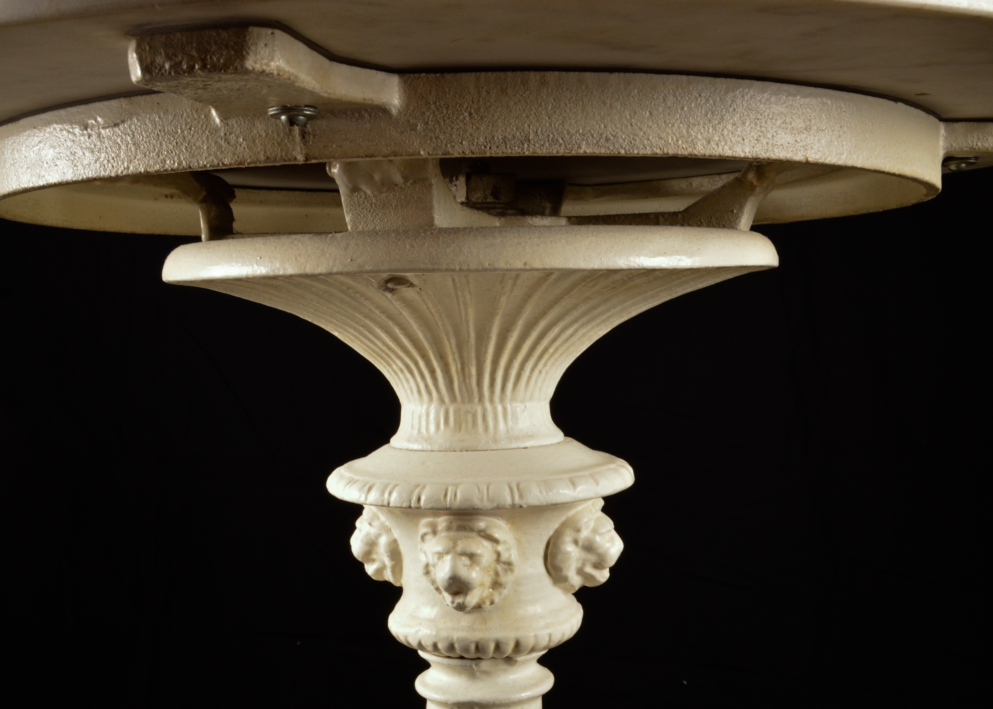 White Marble-Topped Pedestal Table