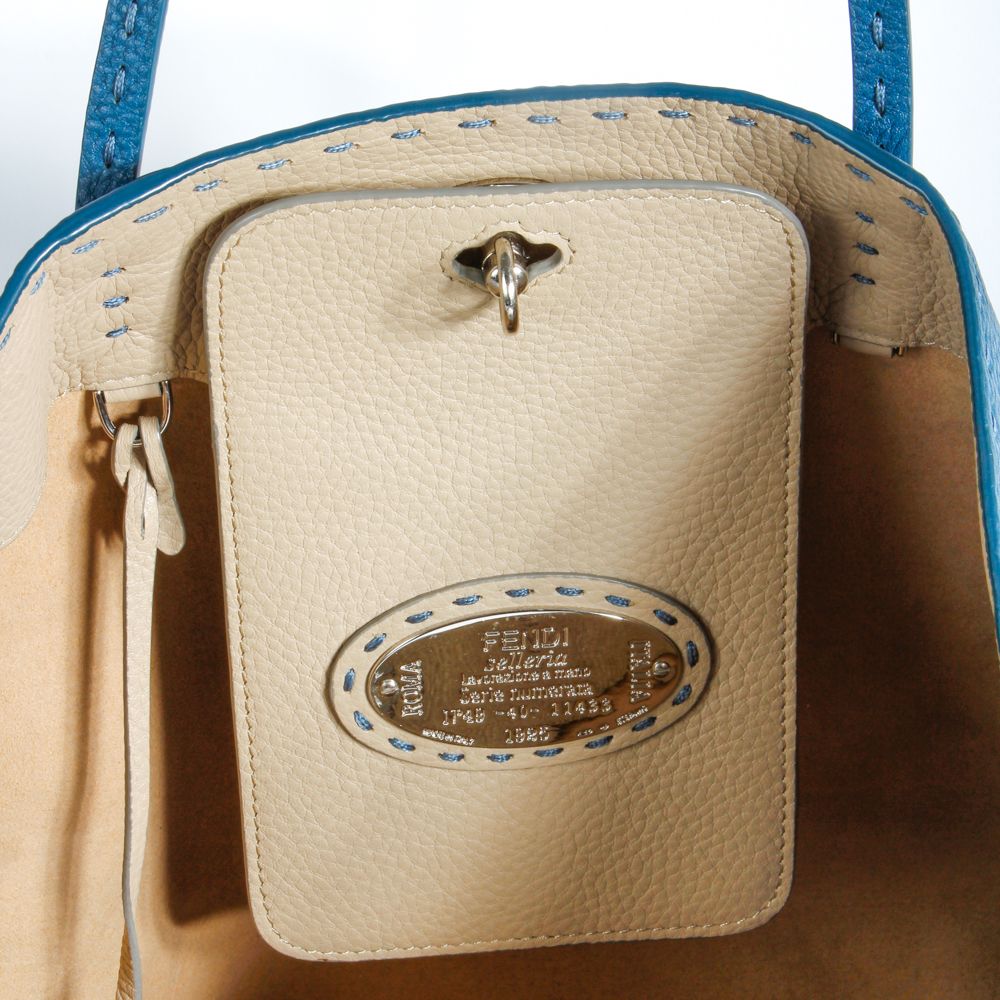 Fendi Blue Leather Tote
