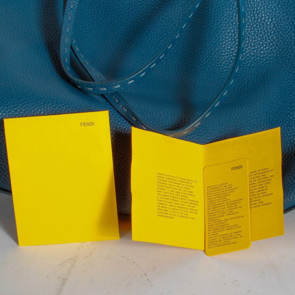 Fendi Blue Leather Tote