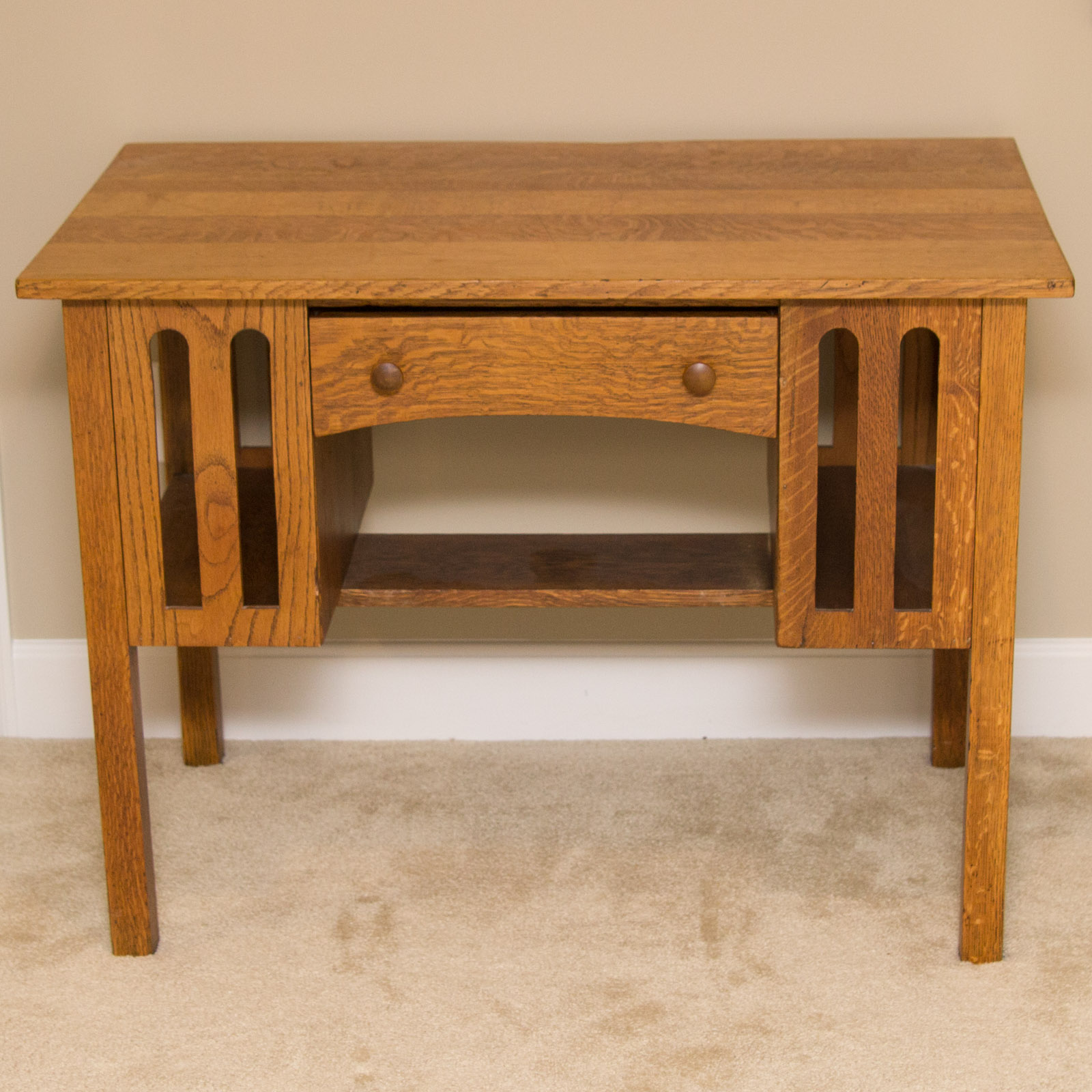 Mission Style Oak Desk With Chair