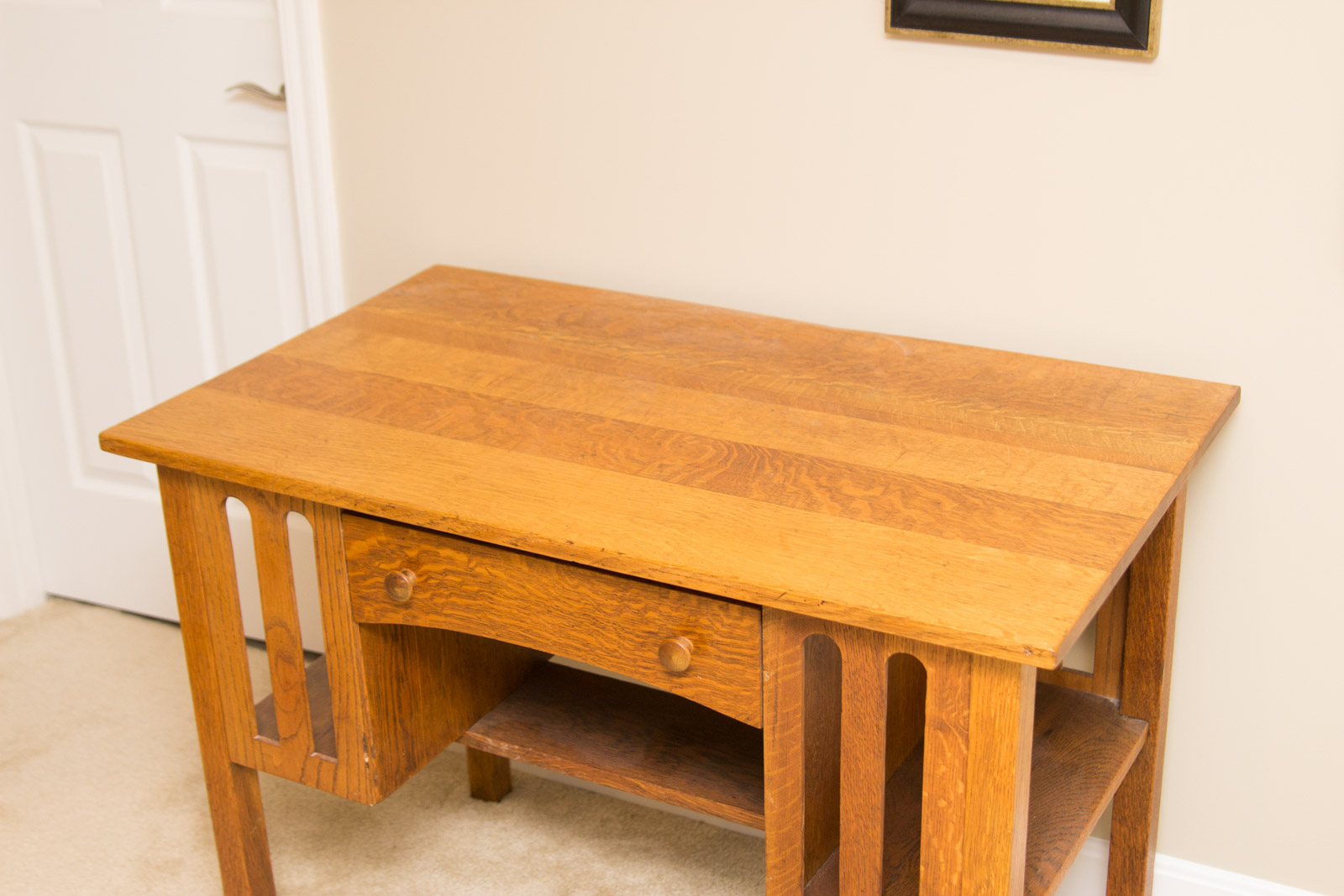 Mission Style Oak Desk With Chair