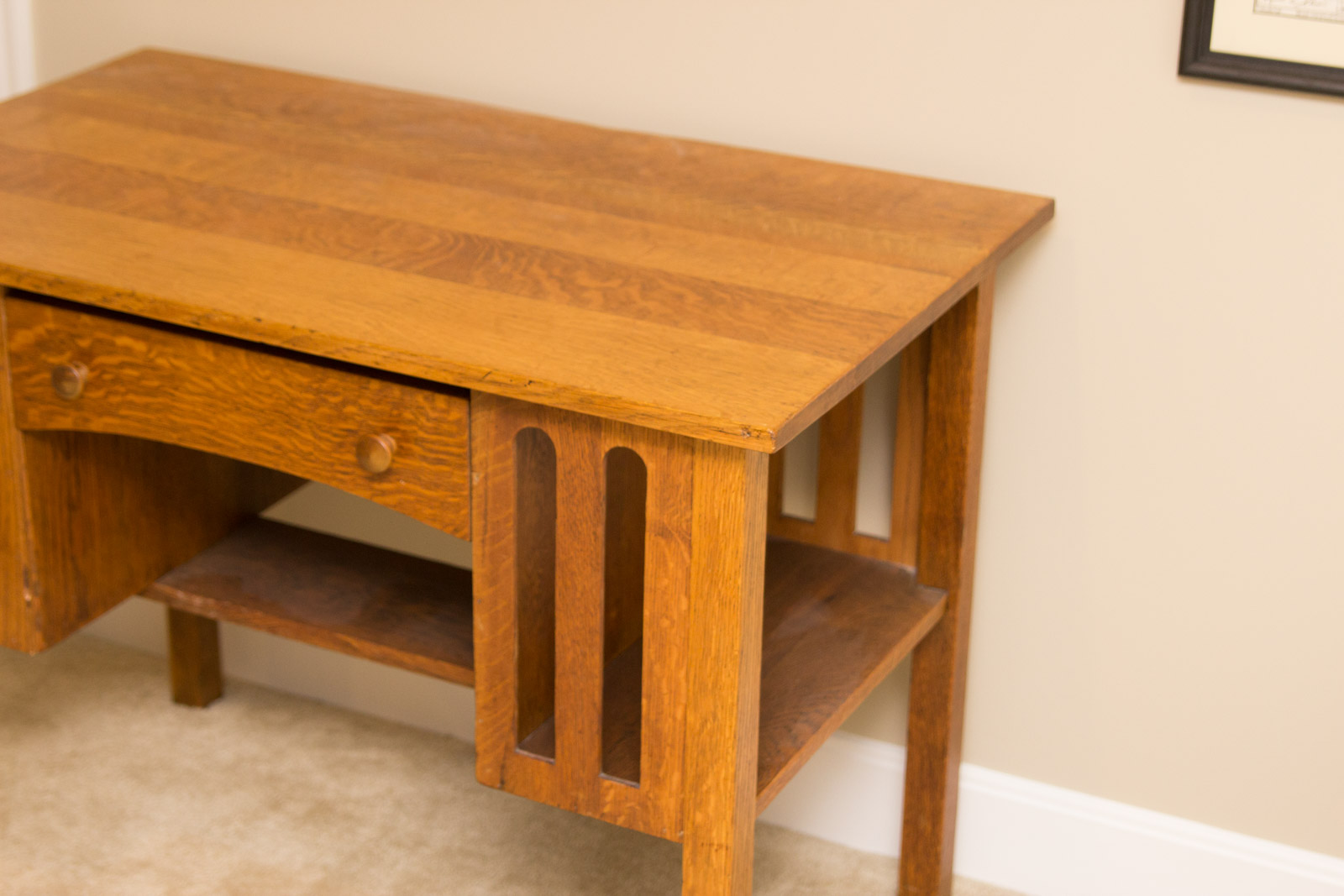 Mission Style Oak Desk With Chair