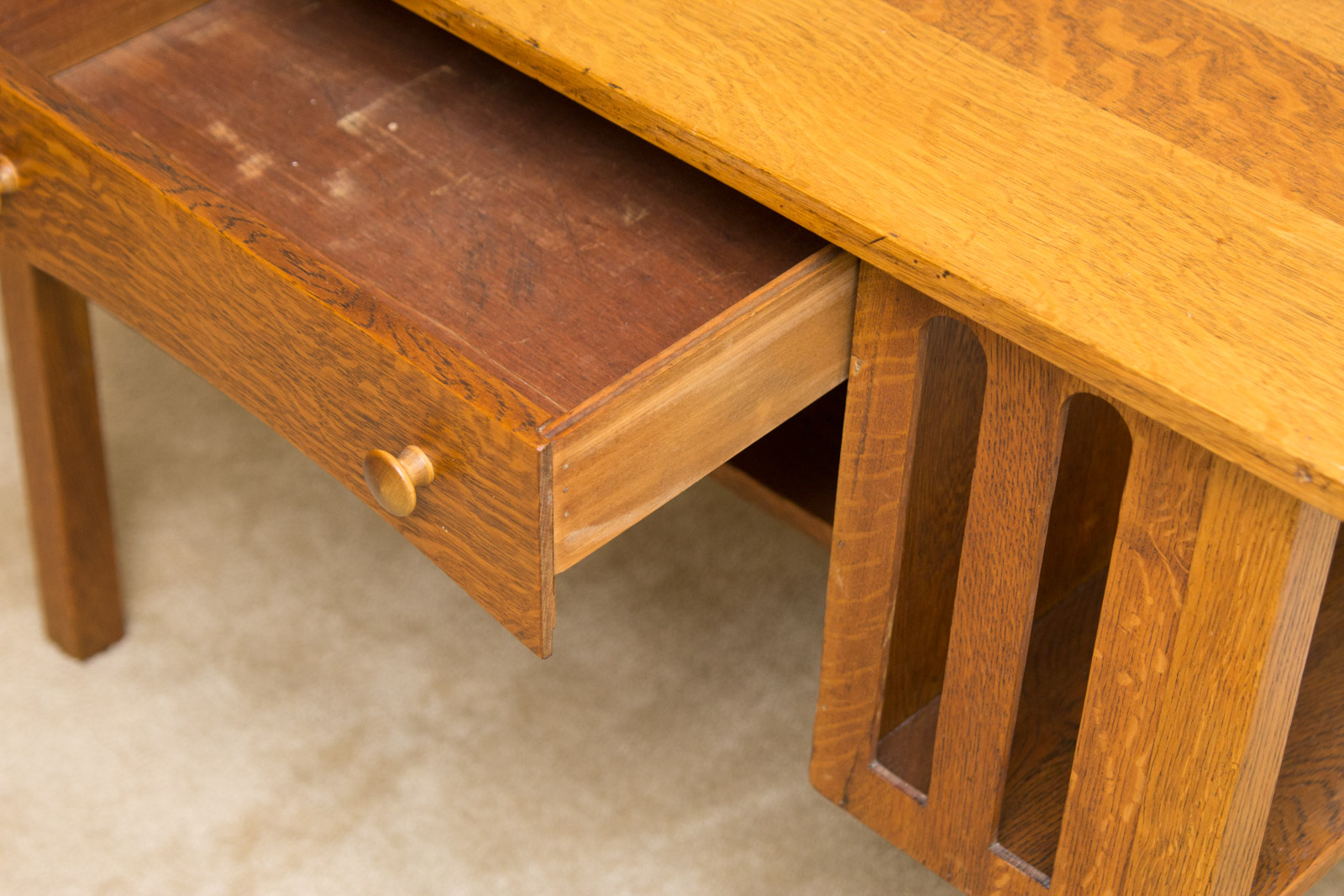 Mission Style Oak Desk With Chair