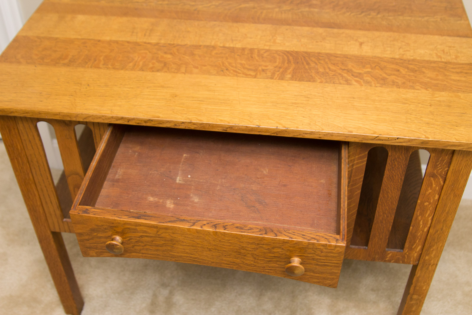 Mission Style Oak Desk With Chair