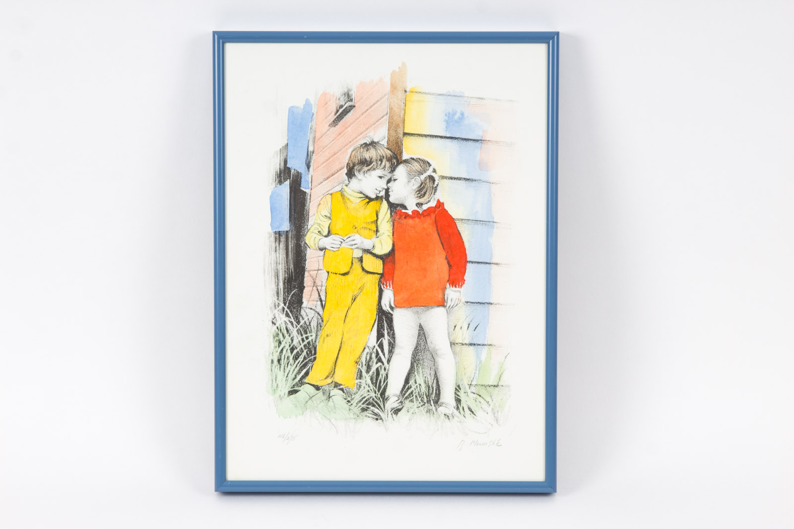 B. Menashe "Secrets" Signed Limited Edition Hand-Colored Lithograph