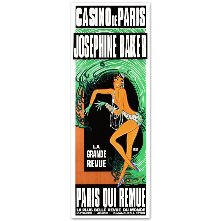 Hand Pulled Lithograph after Rinne's "Casino de Paris Josephine Baker"