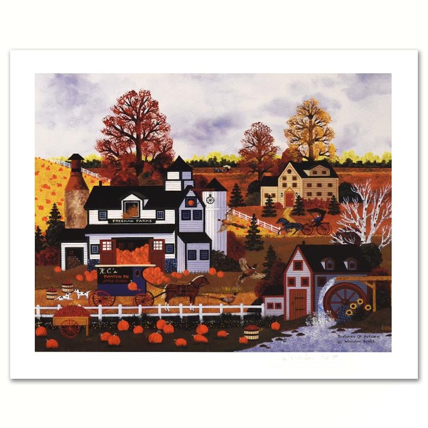 Jane Wooster Scott Limited Edition Lithograph "Textures of Autumn"