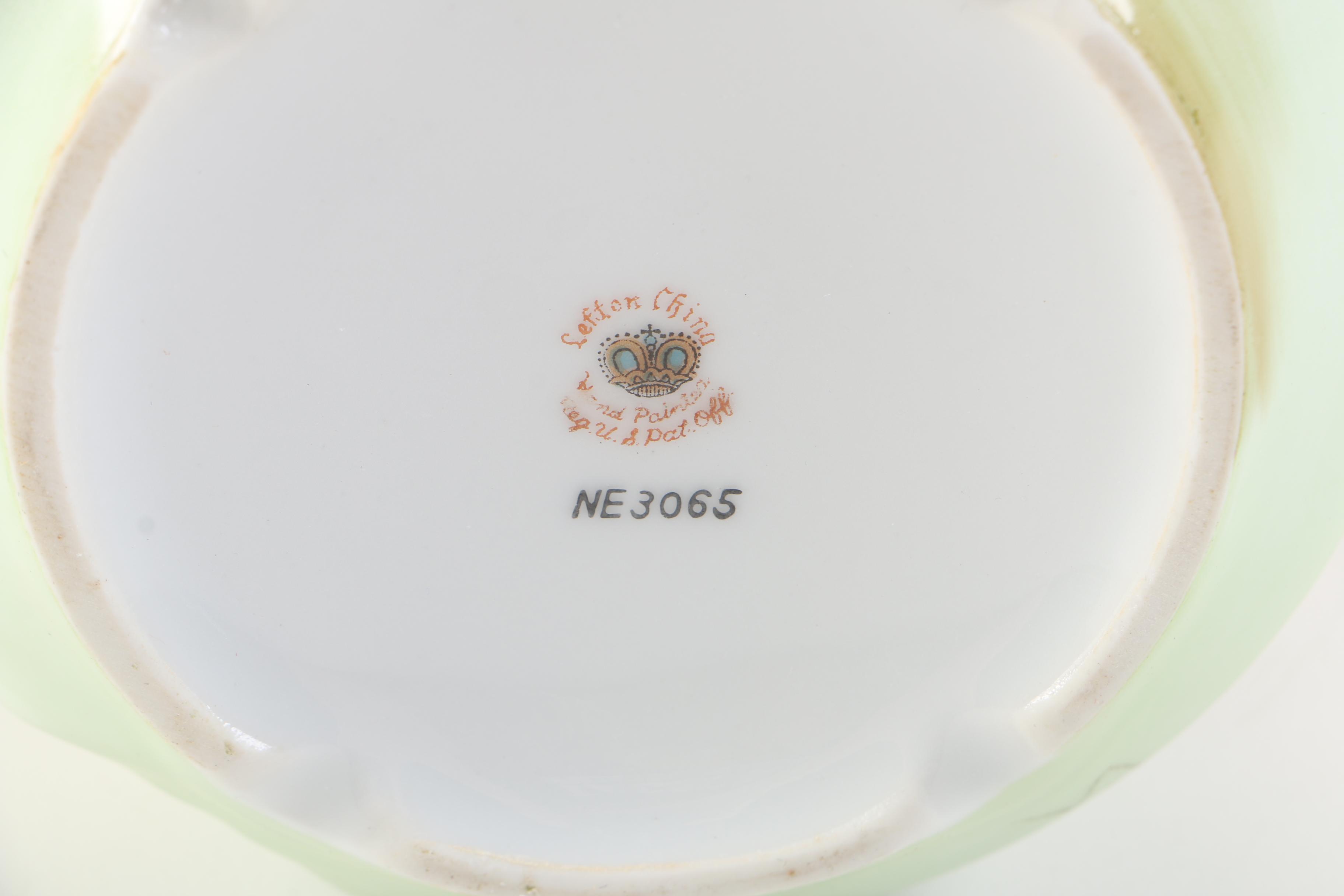 Lefton China "Heritage Green" Coffee Pot with Creamer, Sugar Bowl