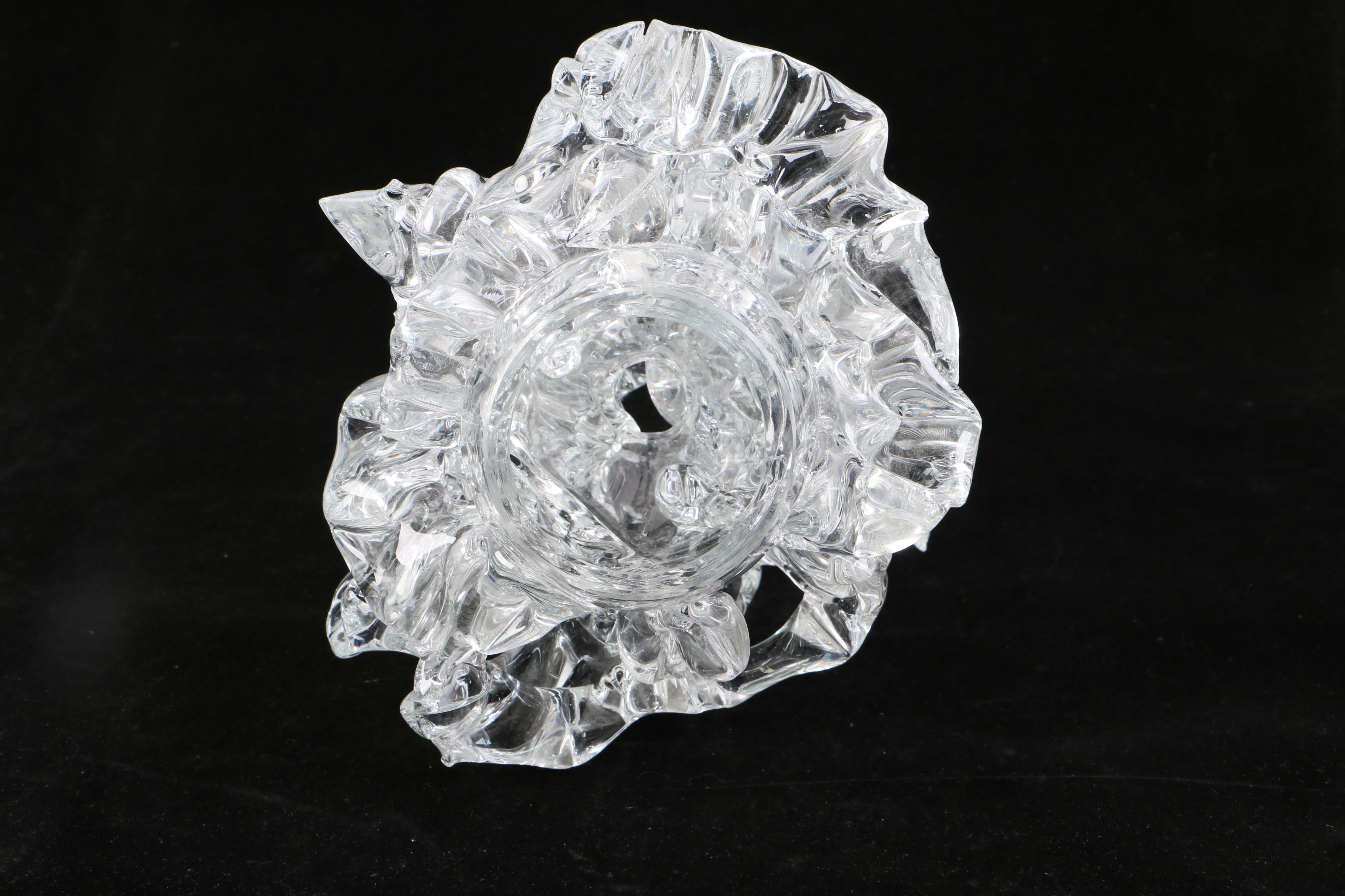 Abstract Clear Glass Sculpture