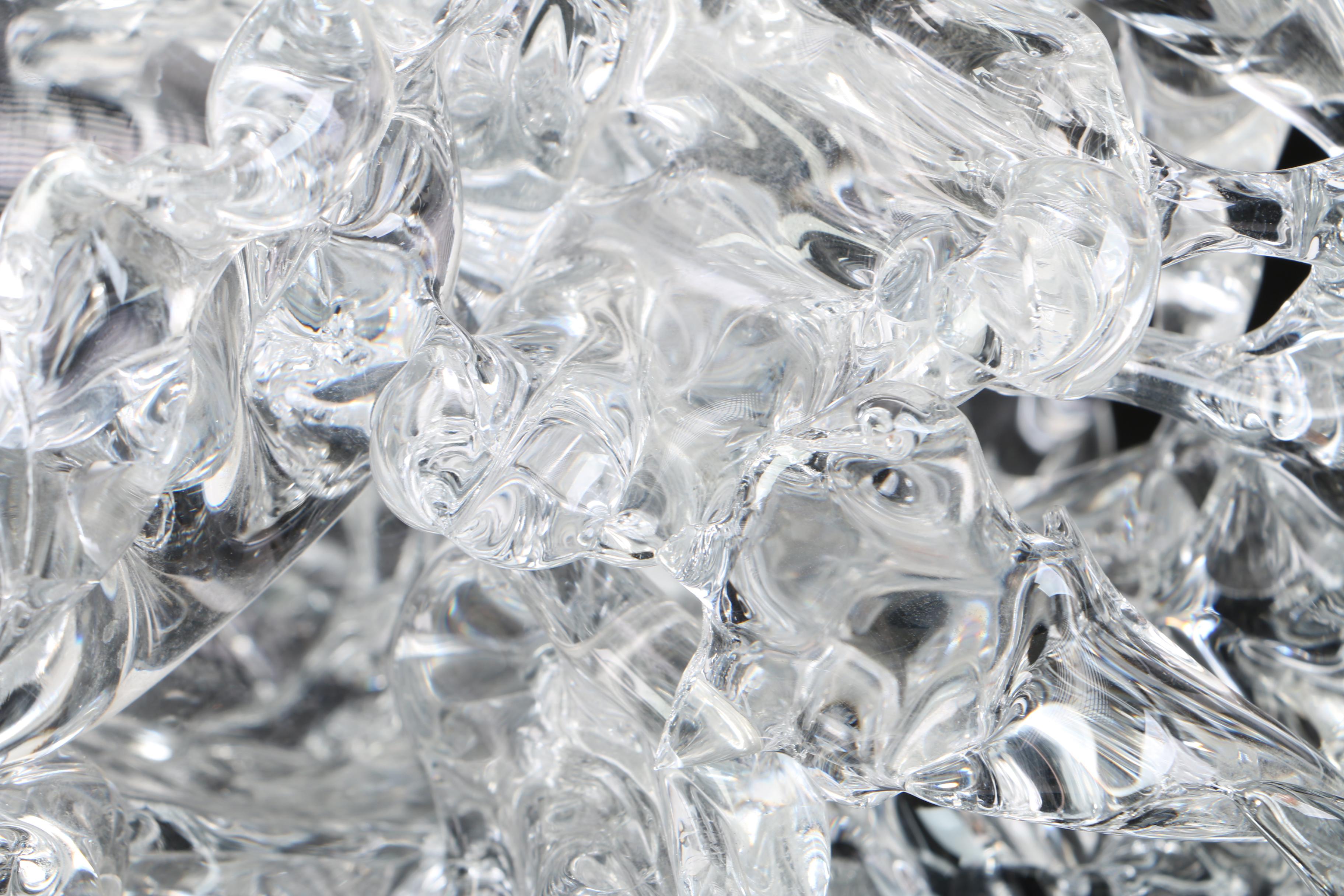 Abstract Clear Glass Sculpture