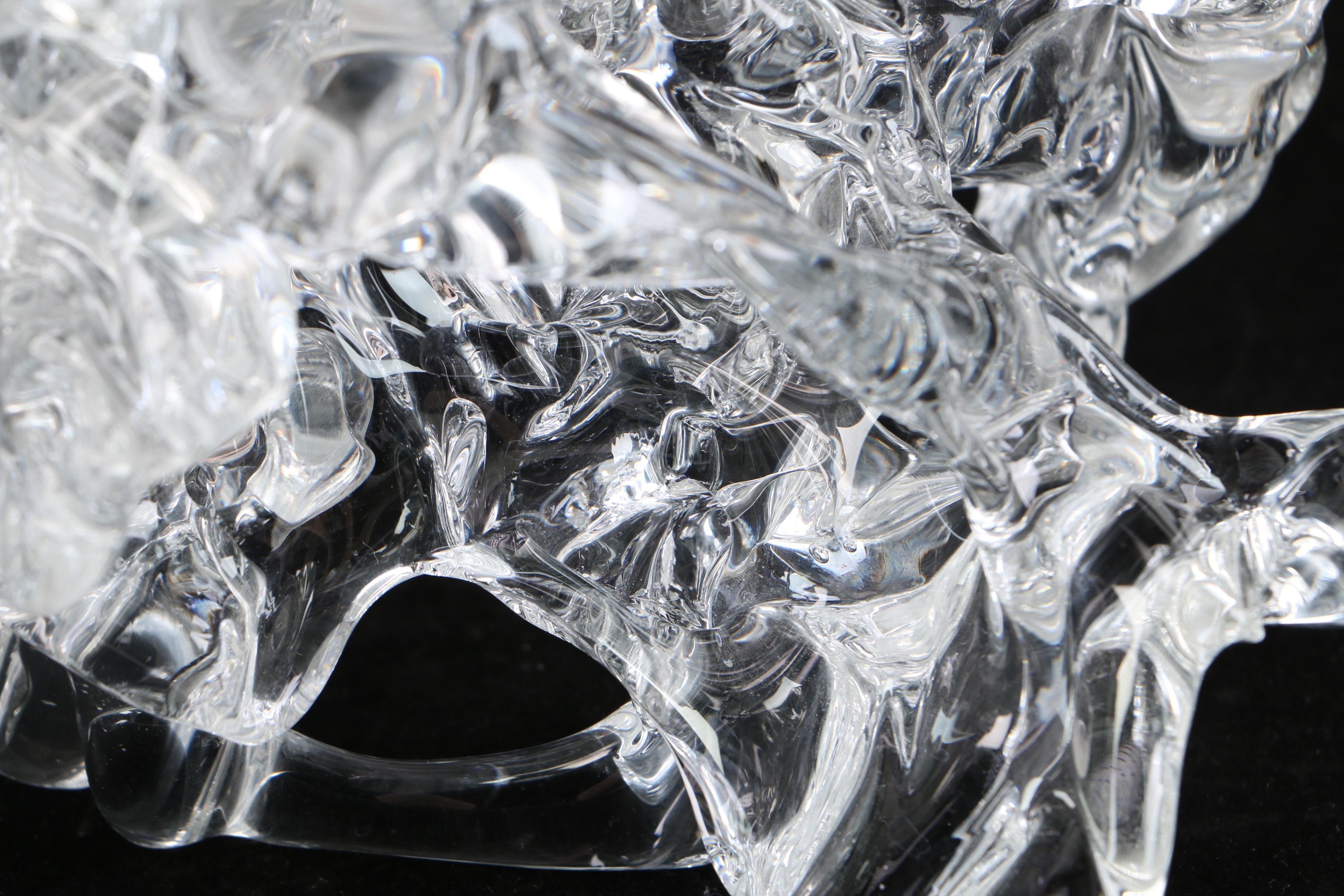 Abstract Clear Glass Sculpture