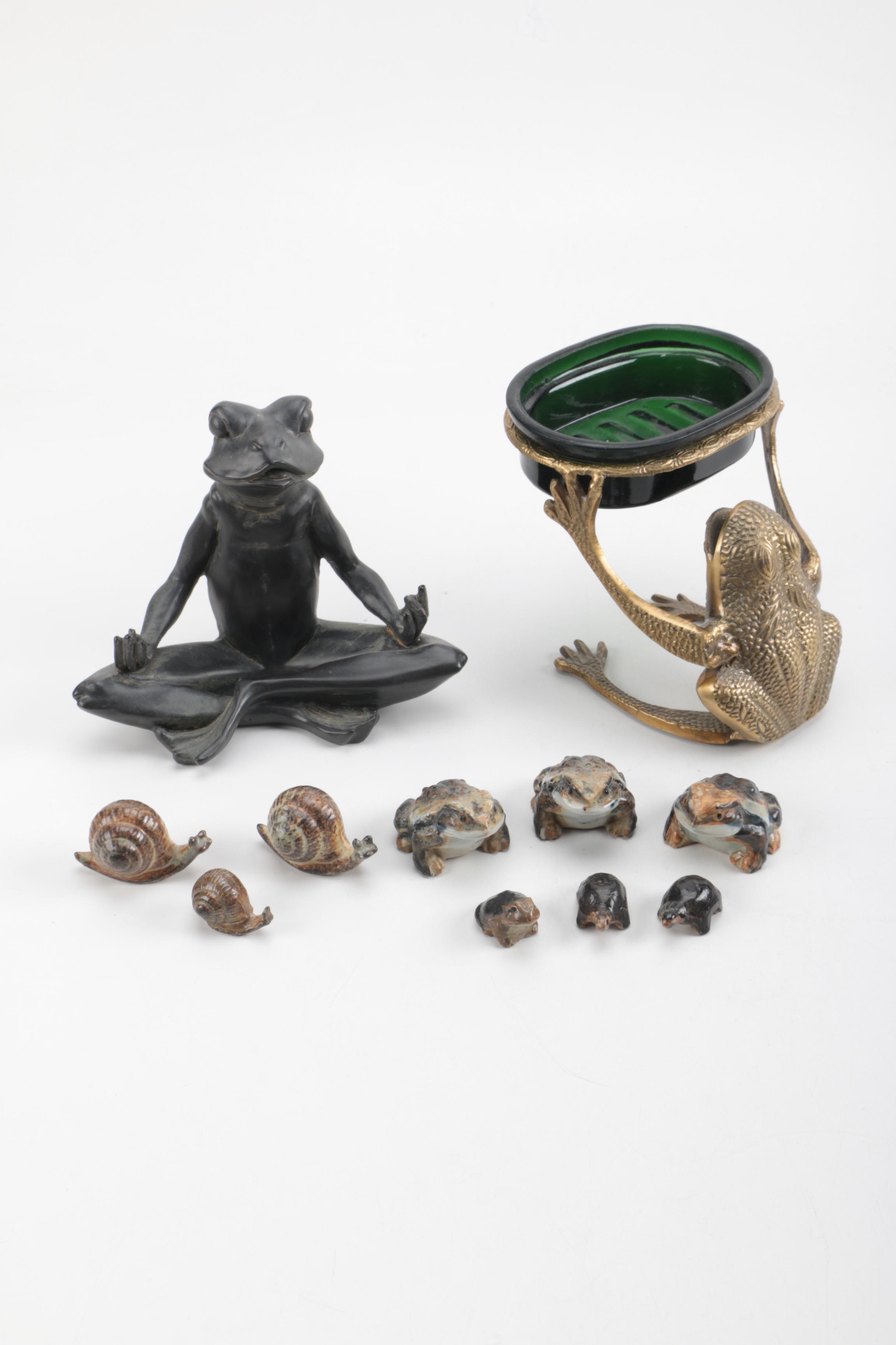 Frog and Turtle Figurines