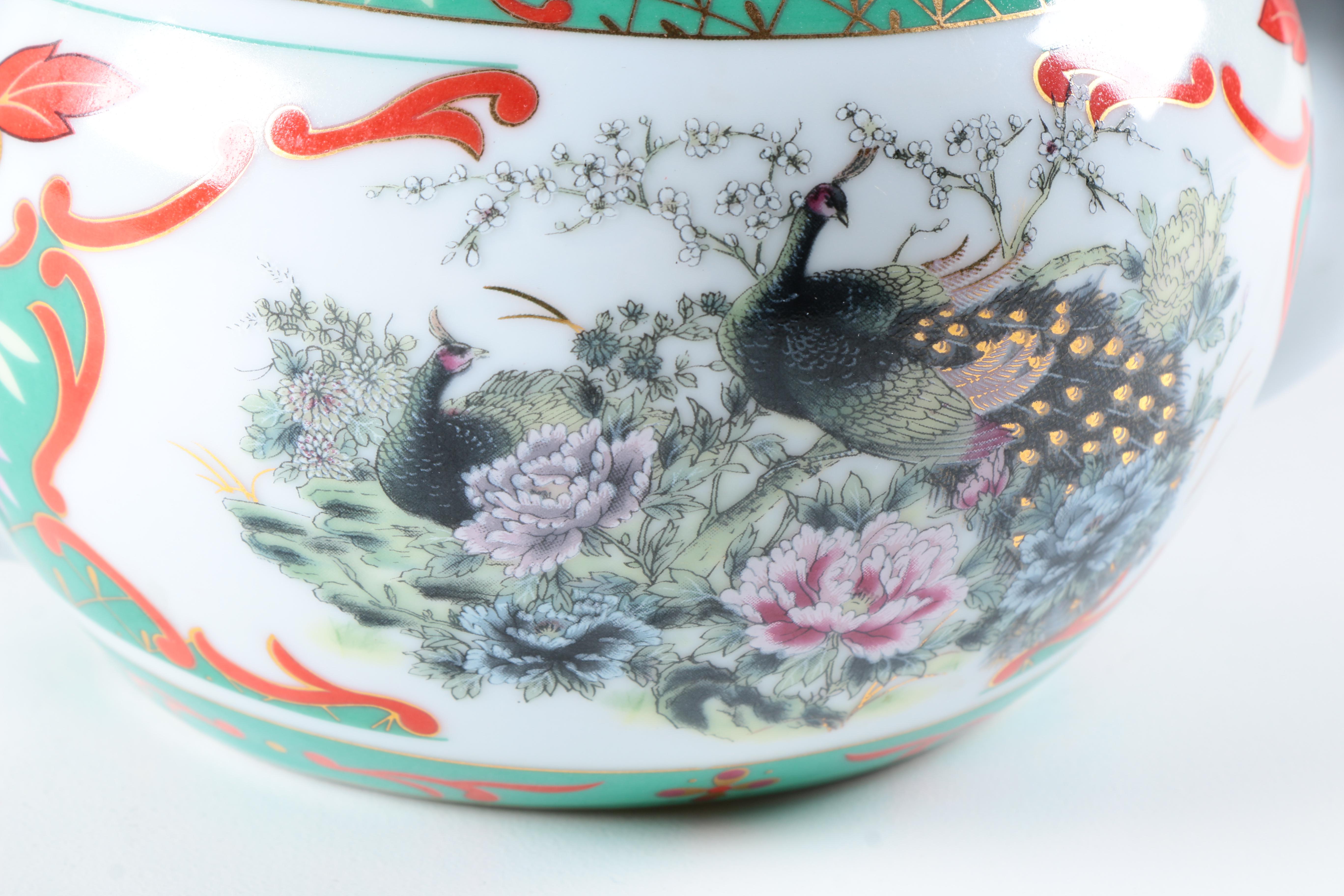 Chinese Porcelain Peacock Teapot