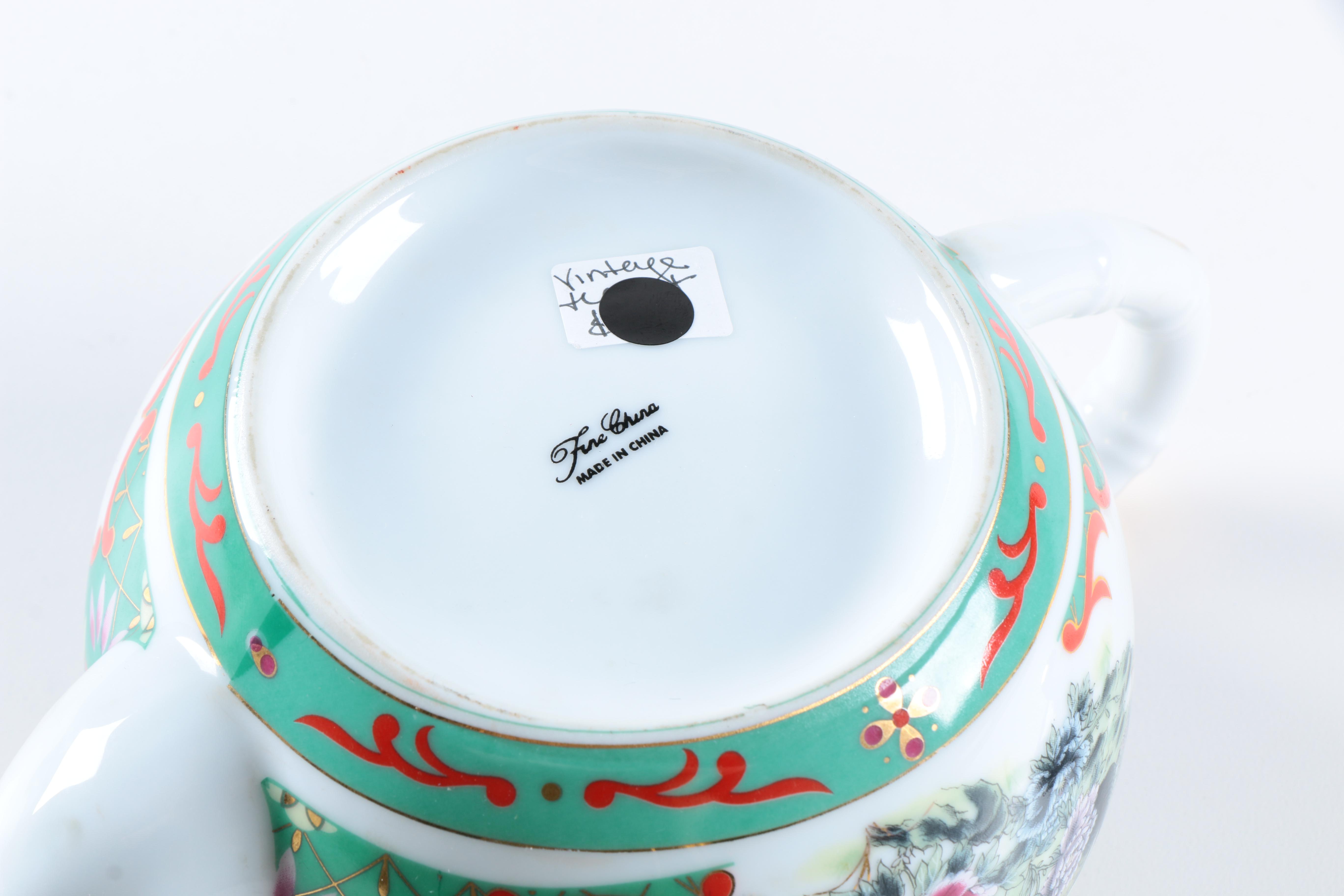 Chinese Porcelain Peacock Teapot