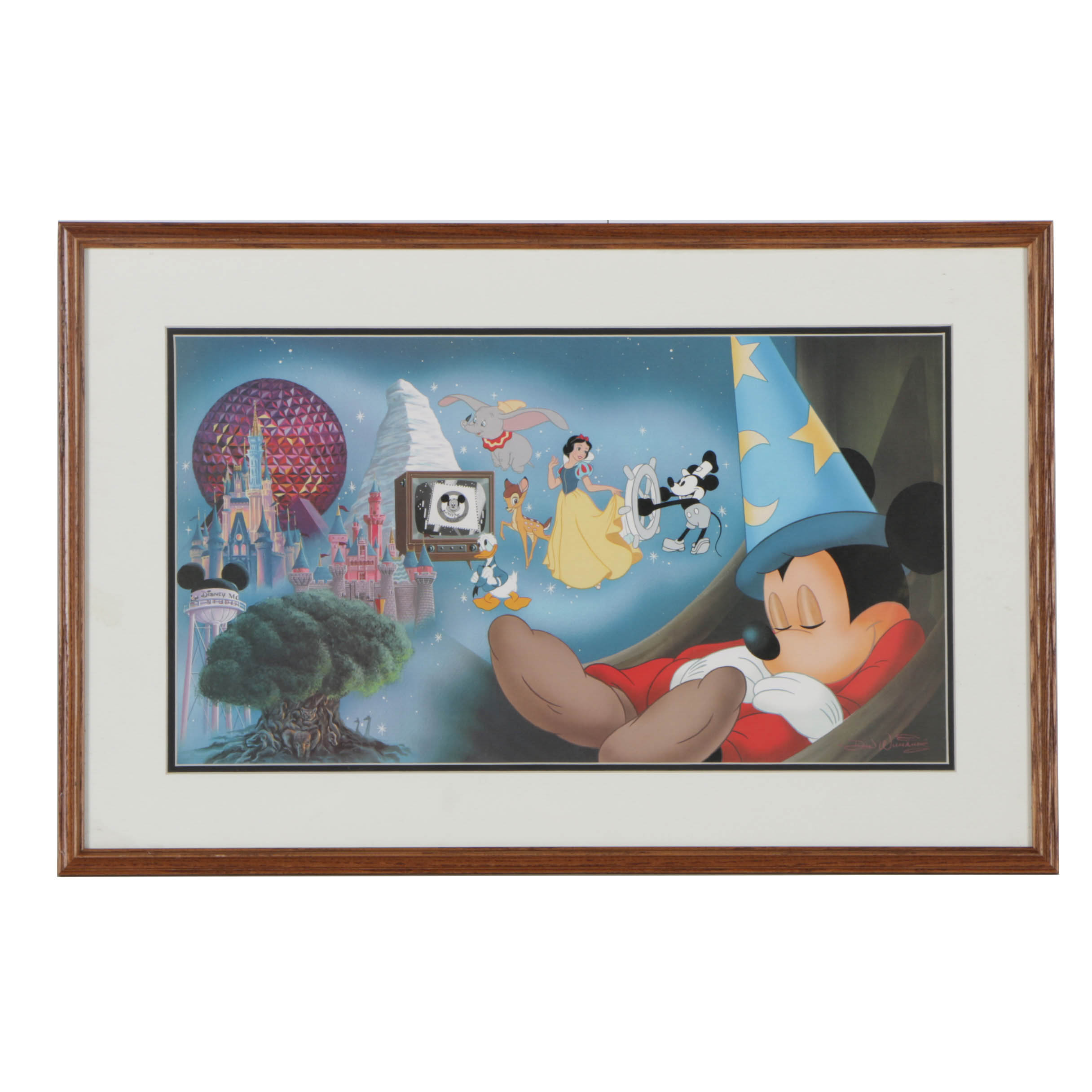 After Don Williams Offset Lithograph on Paper Disney Characters