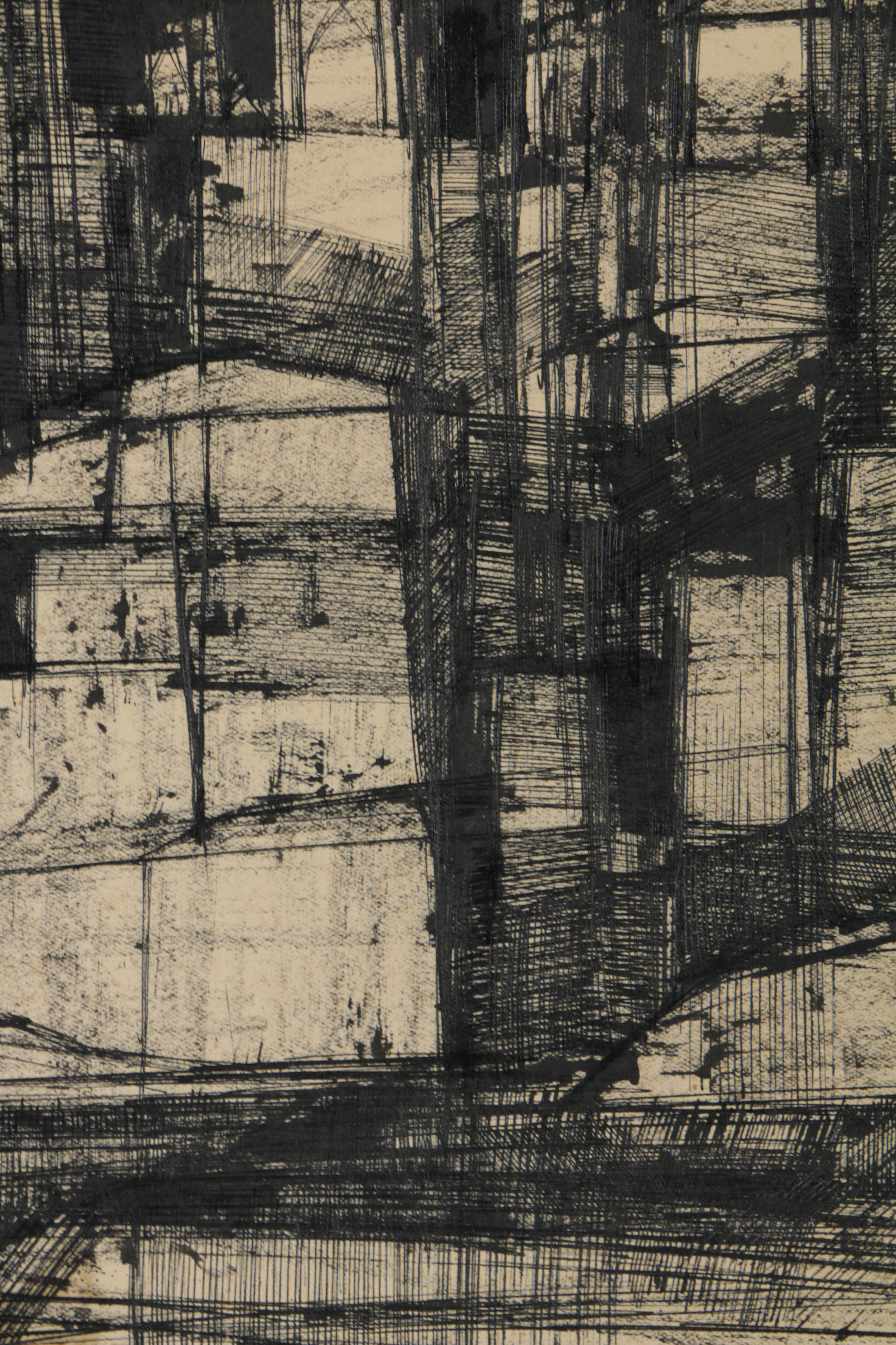 Inge Rotevatn Ink Drawing on Paper "Cathedral City"