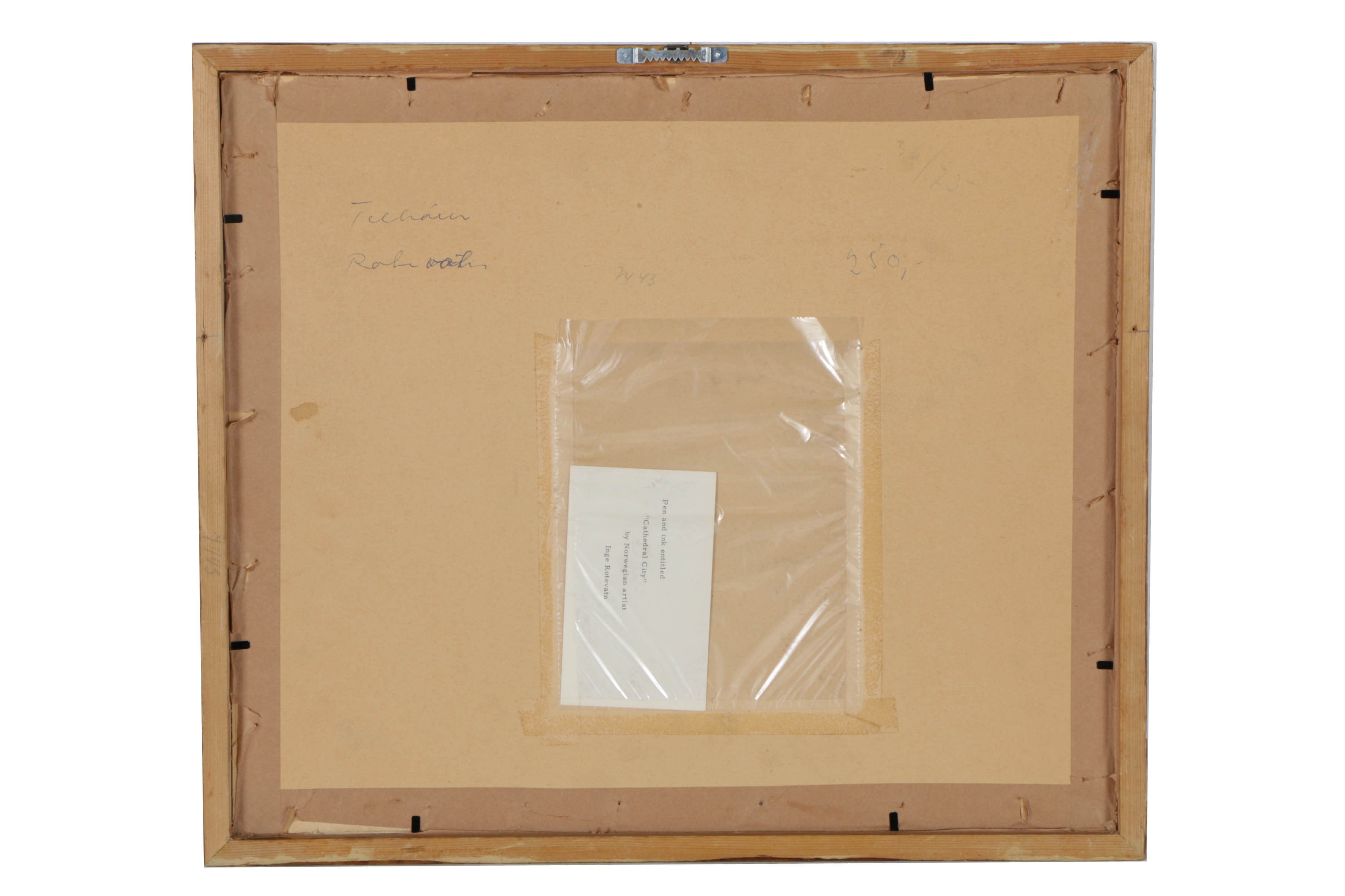 Inge Rotevatn Ink Drawing on Paper "Cathedral City"