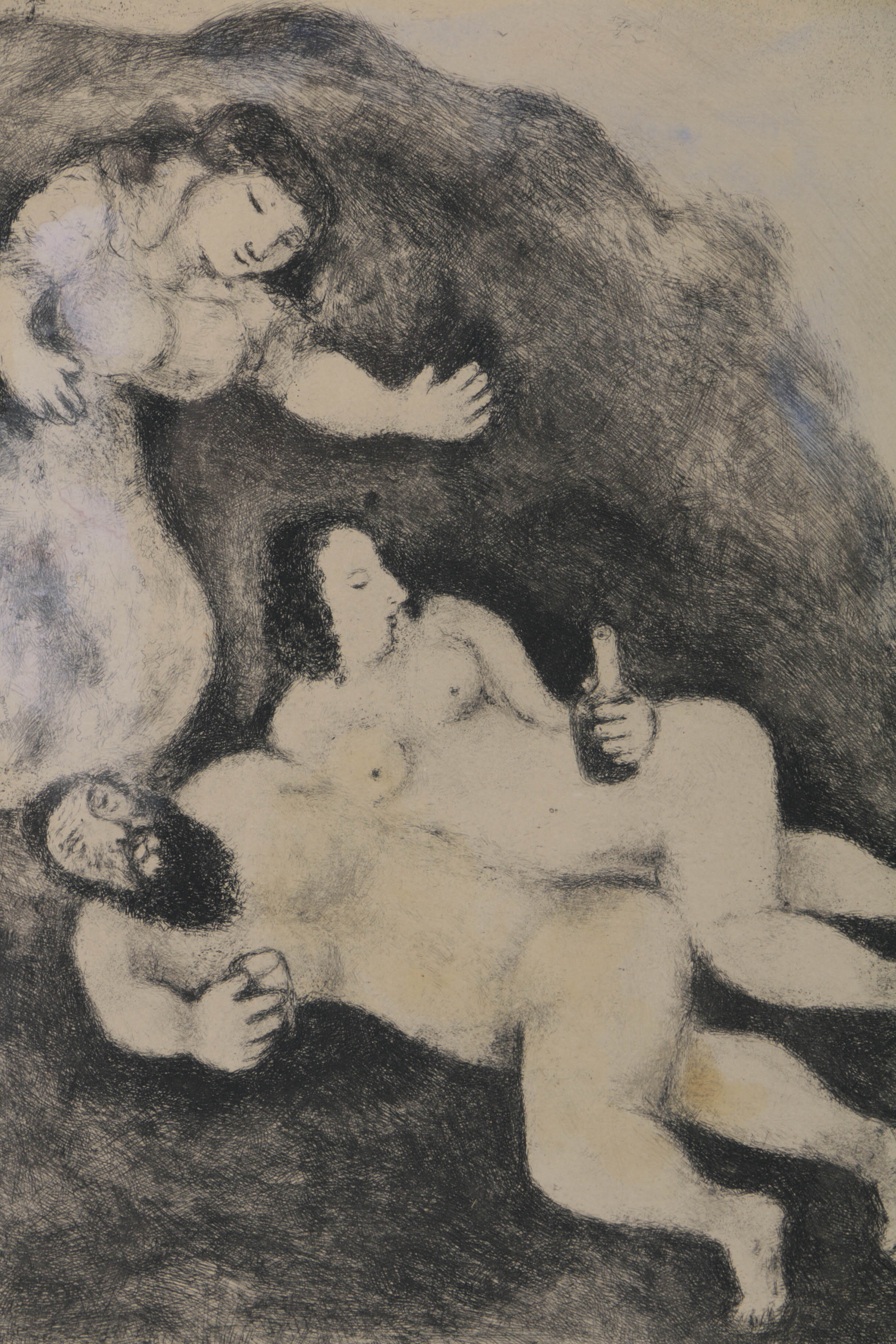 Marc Chagall Etching on Paper "Lots Daughters Make Their Father Drunk"