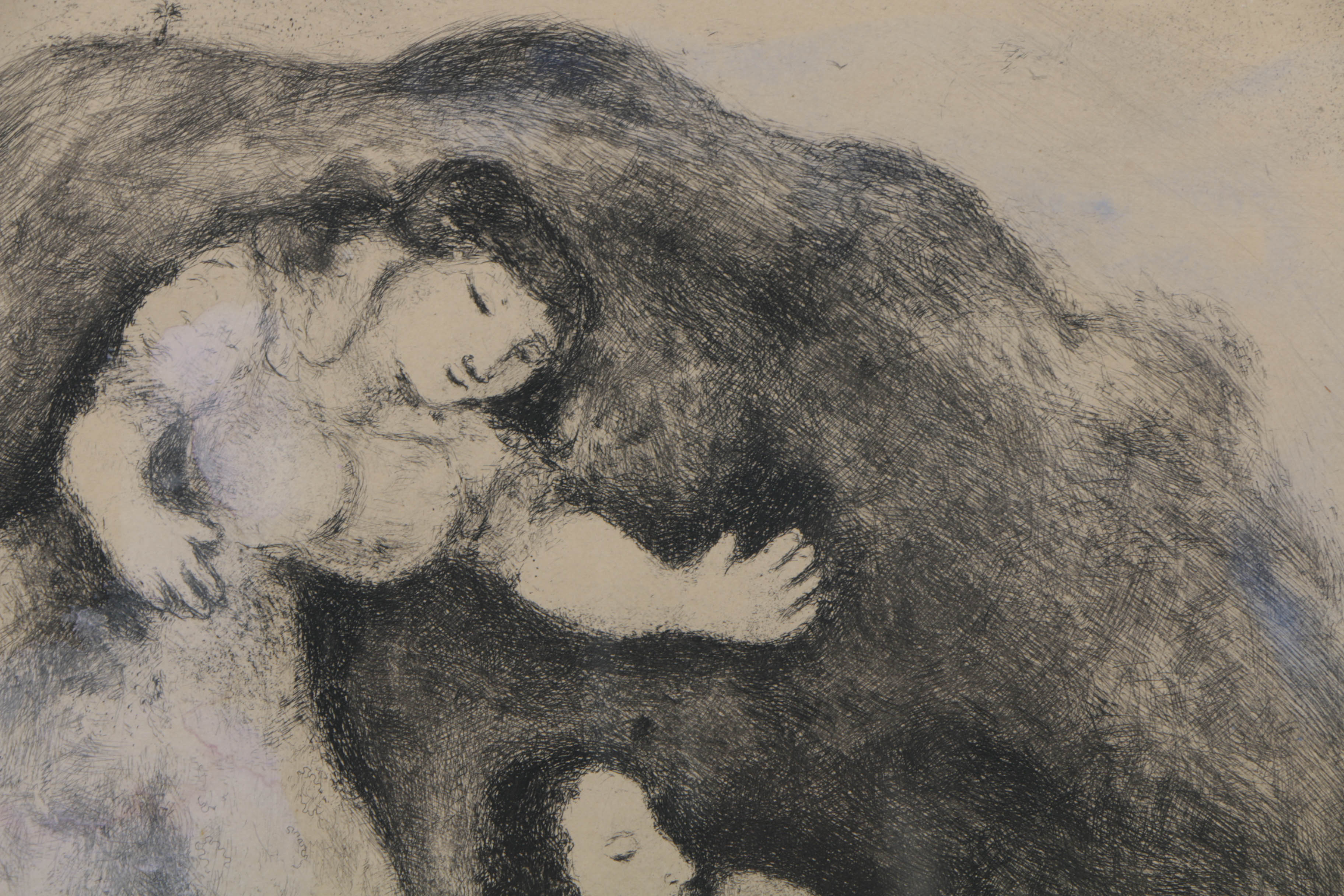 Marc Chagall Etching on Paper "Lots Daughters Make Their Father Drunk"