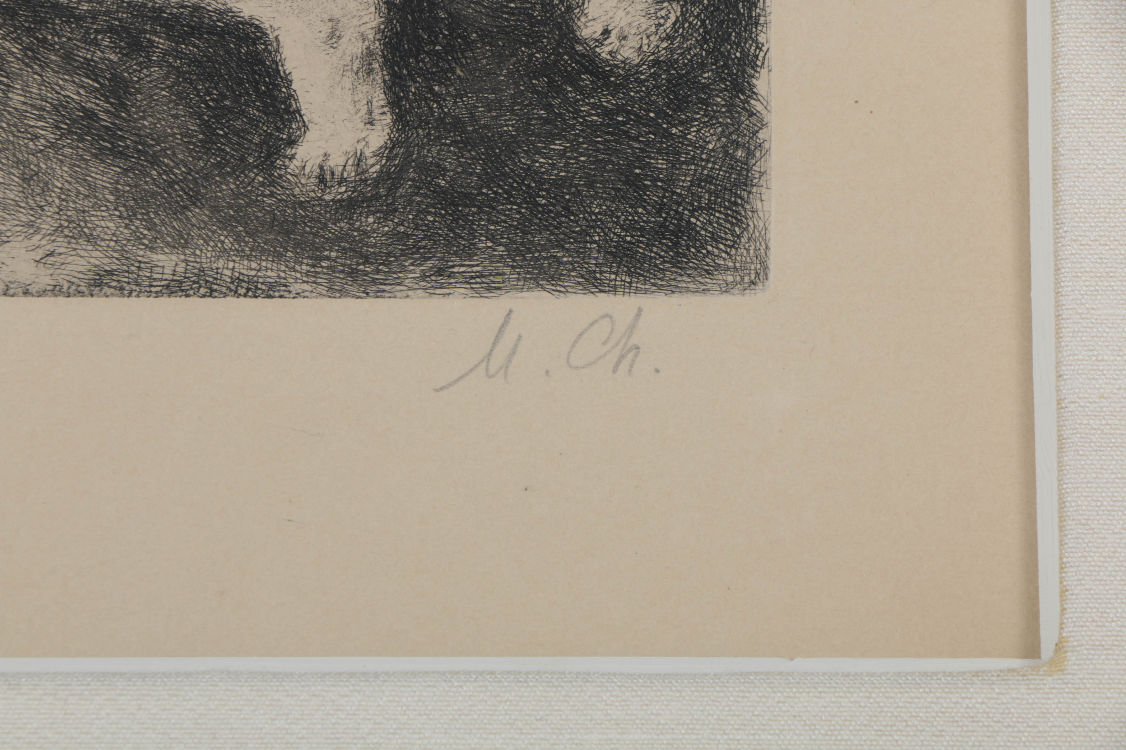 Marc Chagall Etching on Paper "Lots Daughters Make Their Father Drunk"