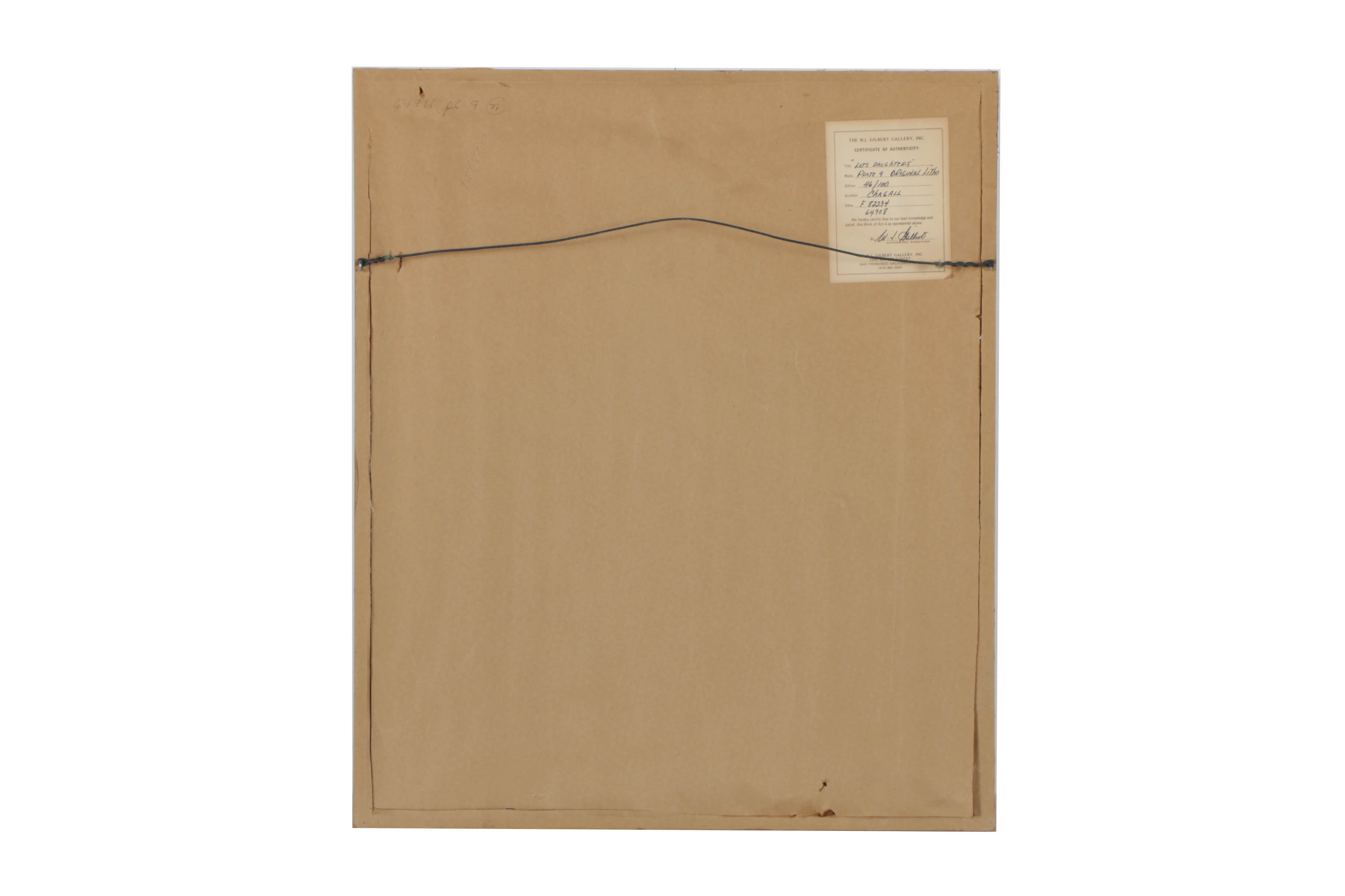 Marc Chagall Etching on Paper "Lots Daughters Make Their Father Drunk"