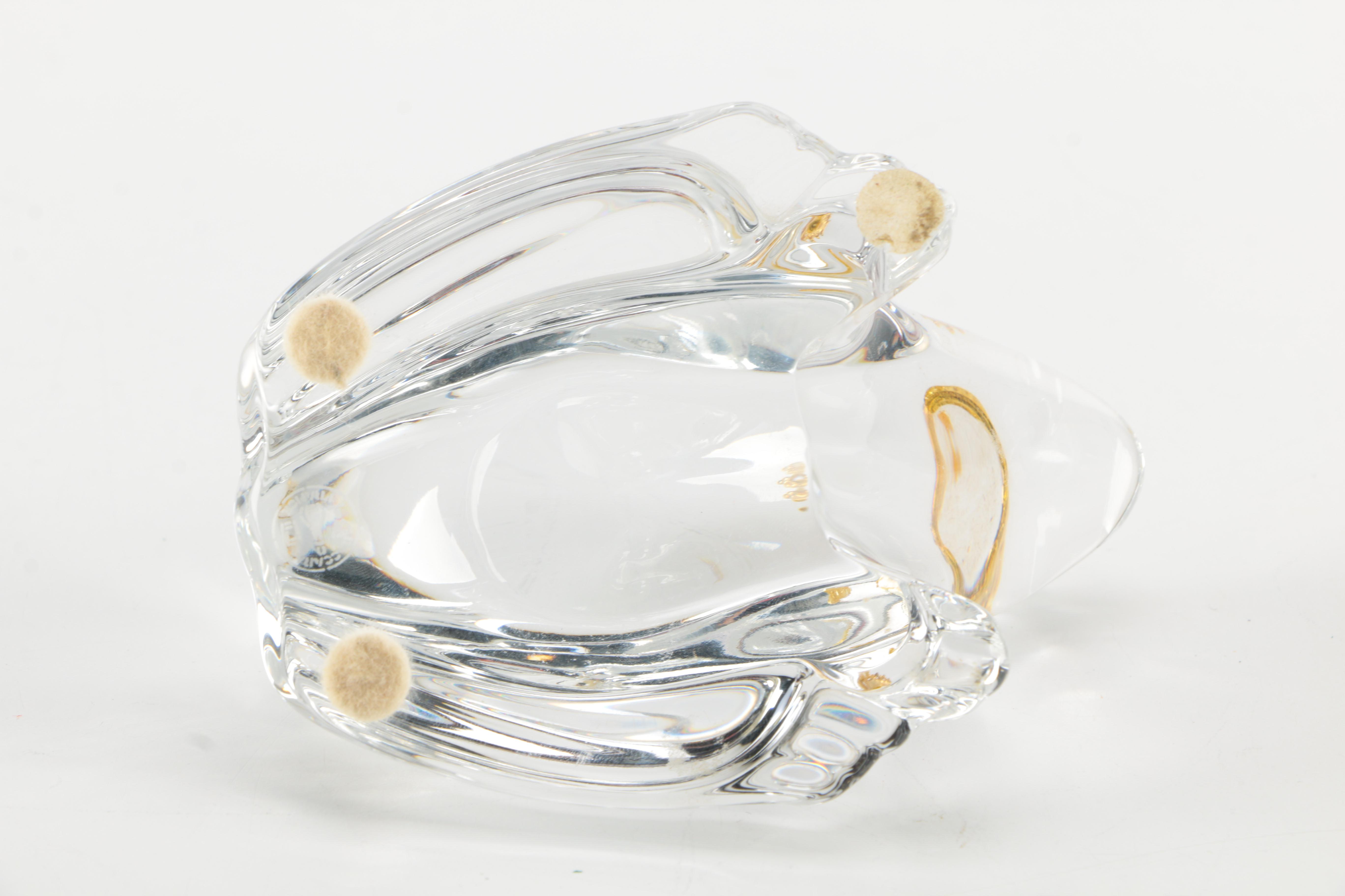 Baccarat Crystal "Frog with Gold Crown" Figurine