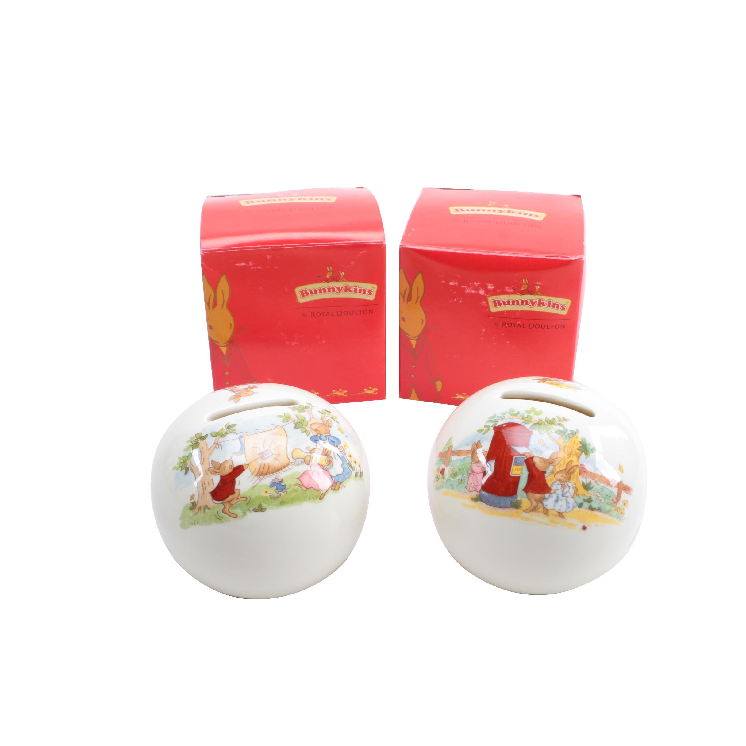 Two Royal Doulton Bone China Coin Banks
