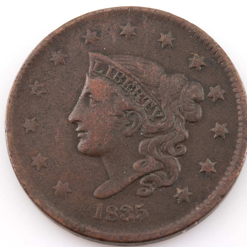 Three Coronet Head Large Cents from the 1830s