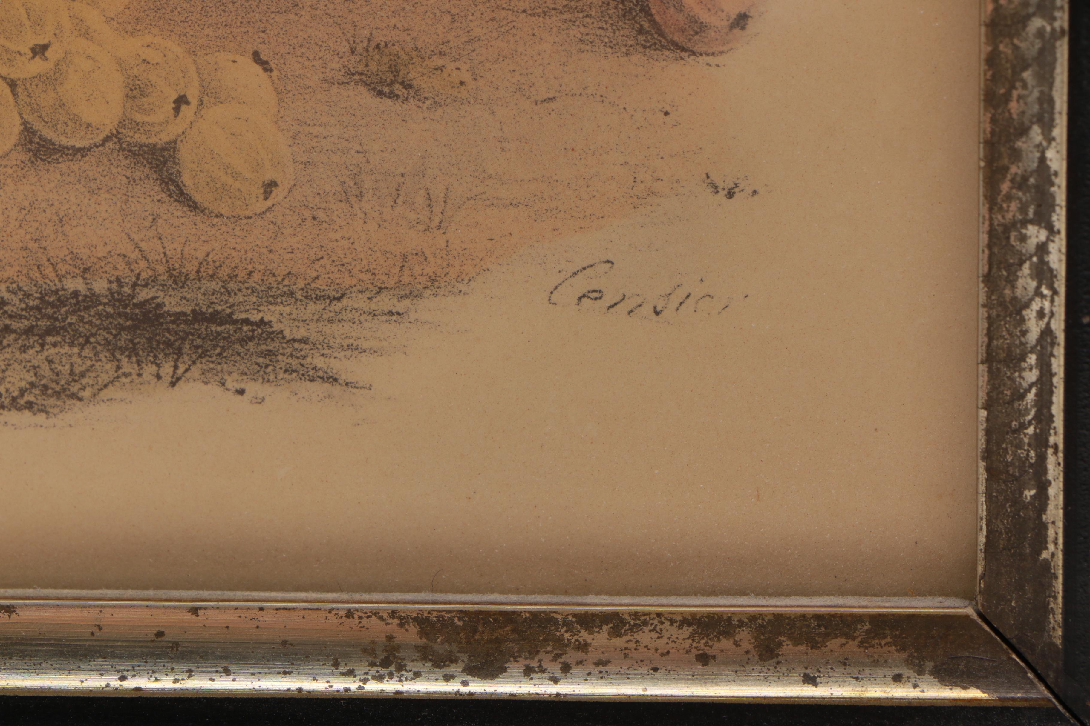 Antique Chromolithograph of Still Life with Fruit