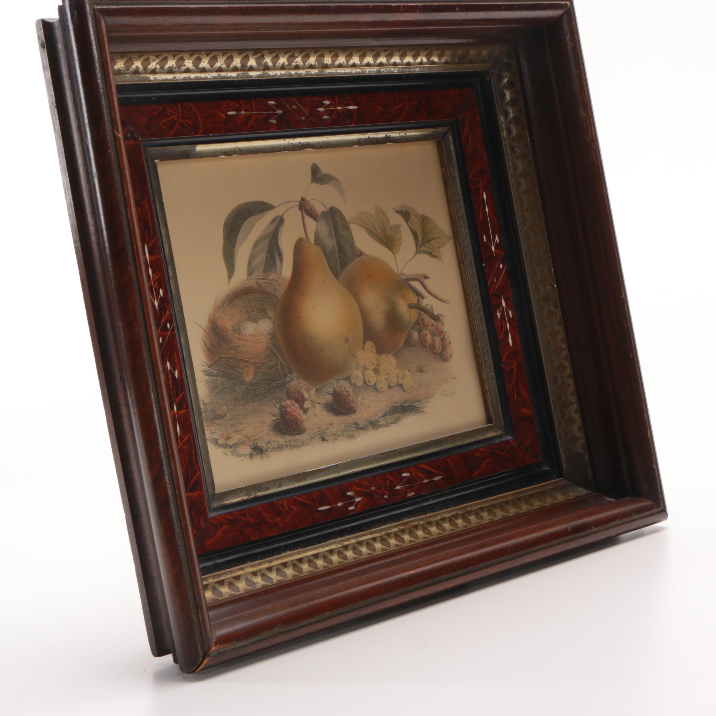 Antique Chromolithograph of Still Life with Fruit