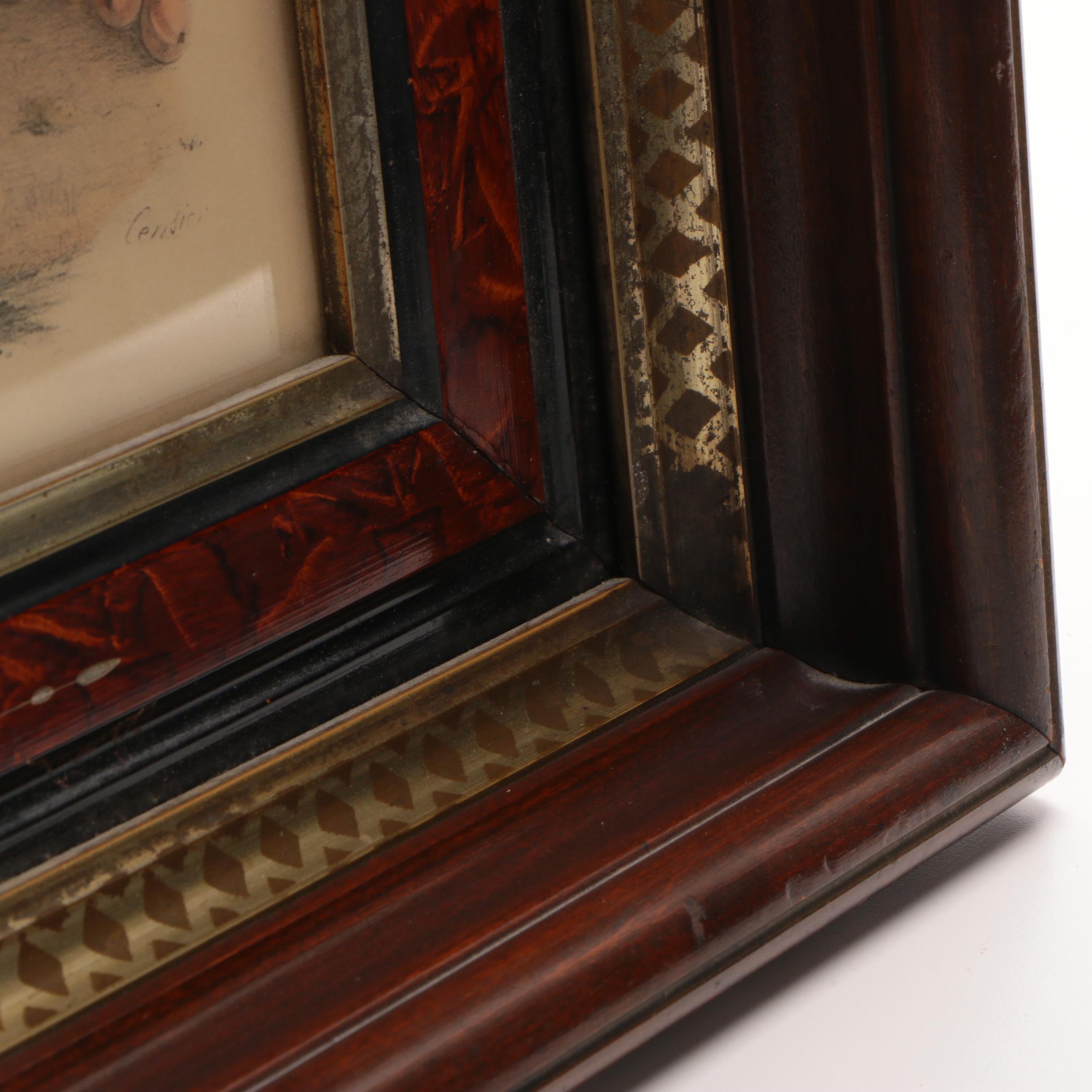 Antique Chromolithograph of Still Life with Fruit