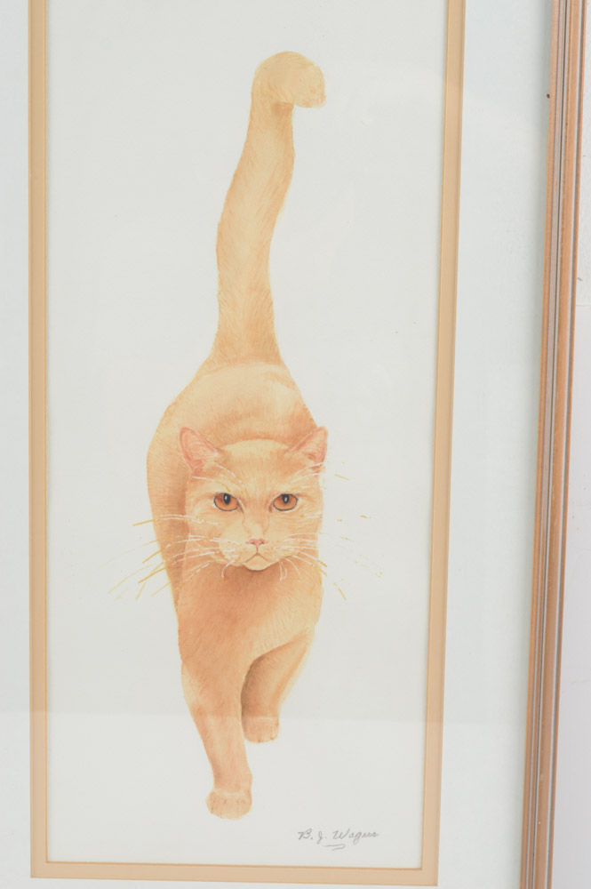 B.J. Wagner Original Watercolor of a Cat