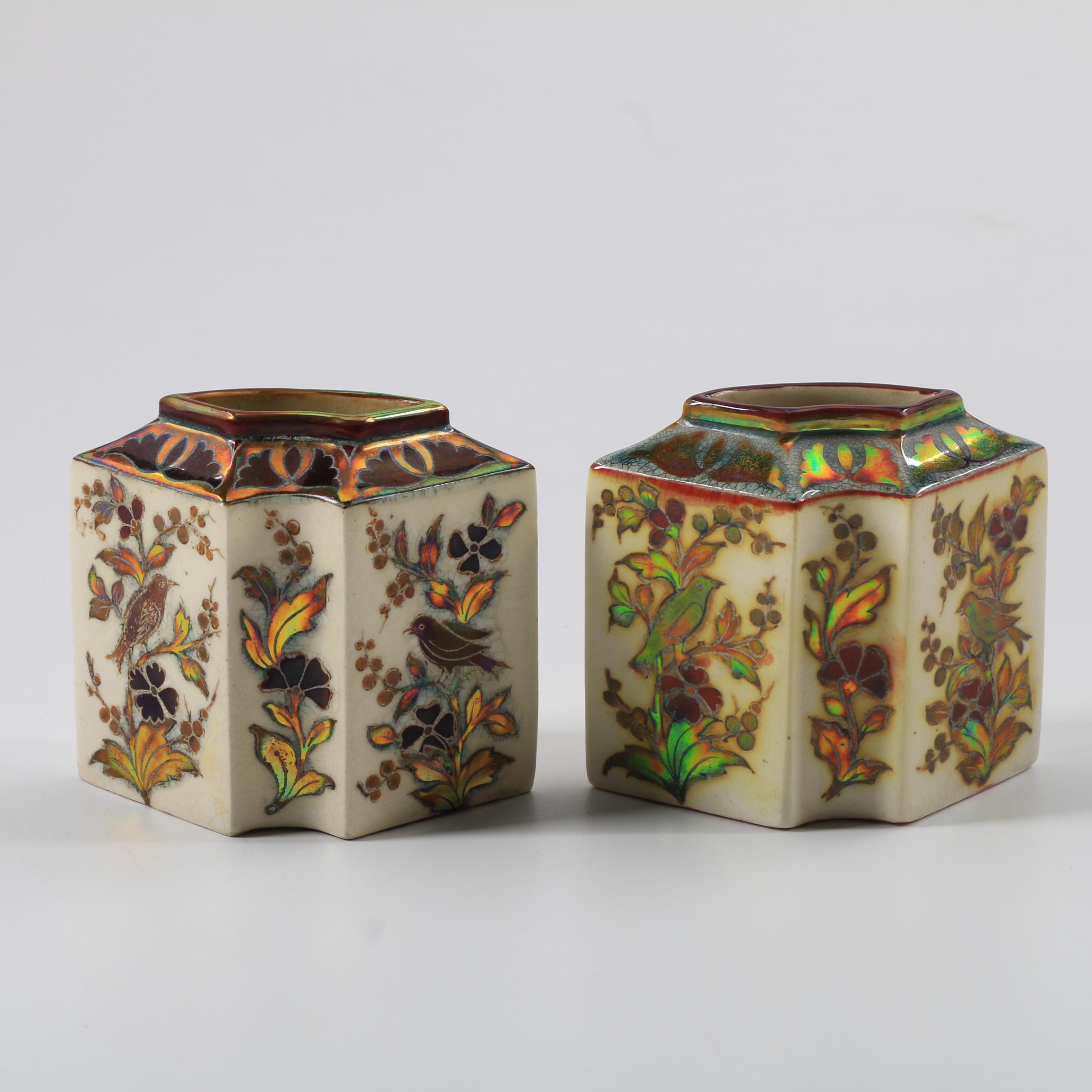 Zsolnay Pottery Hand Painted Ceramic Vessels