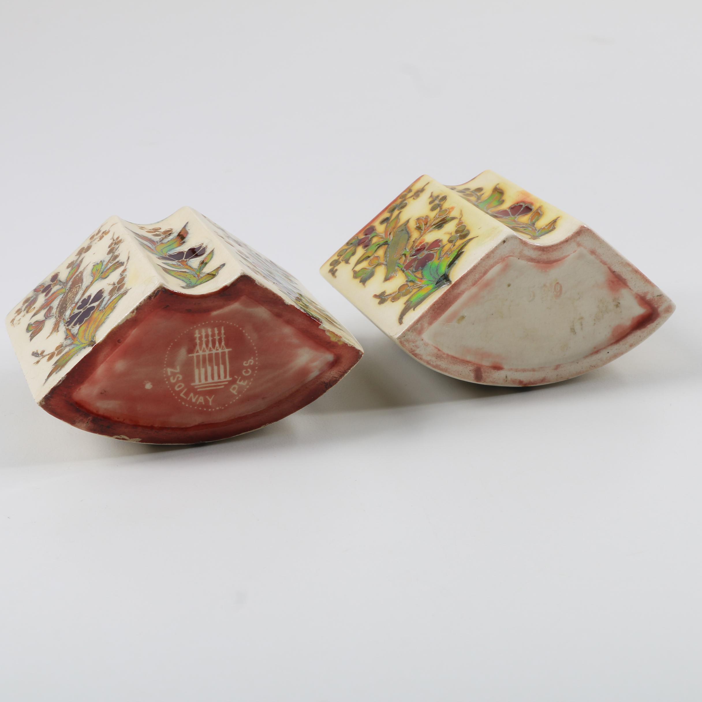 Zsolnay Pottery Hand Painted Ceramic Vessels