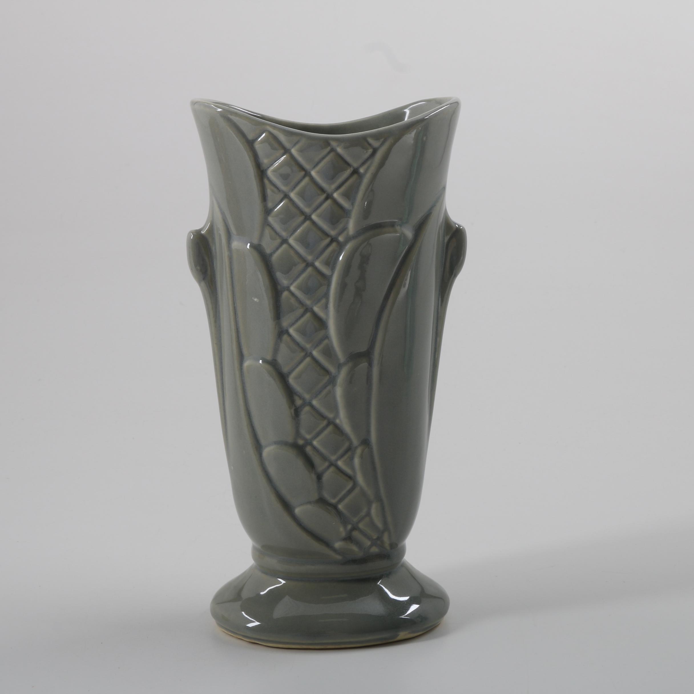 Early 20th-Century Yellow Ware Bowl and Shawnee Corn Stalk Vase