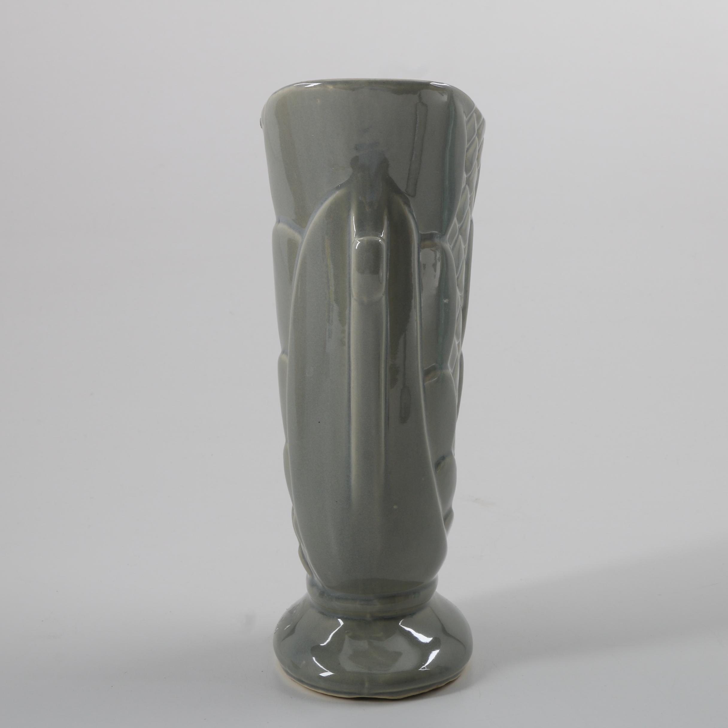 Early 20th-Century Yellow Ware Bowl and Shawnee Corn Stalk Vase