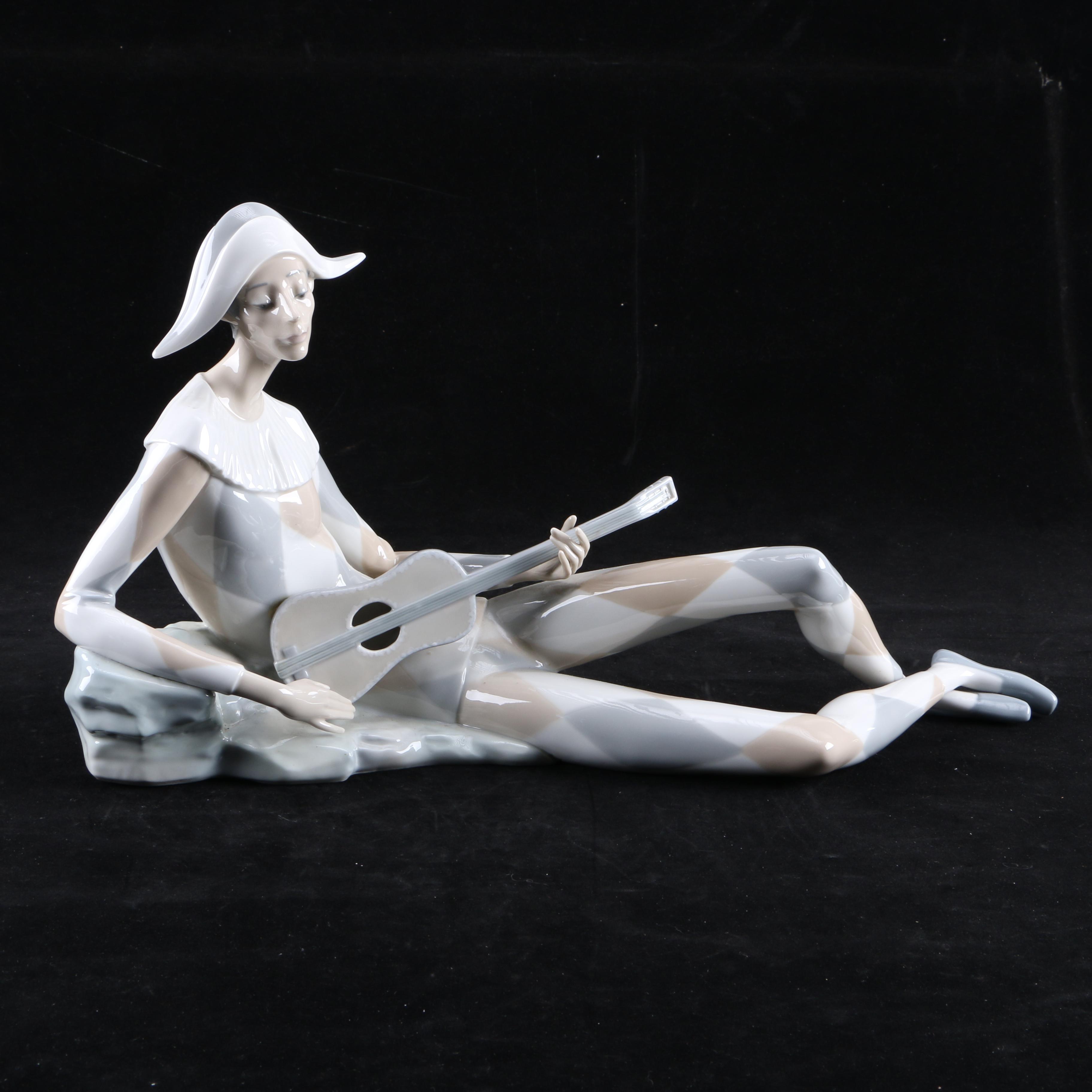 Lladro Seated Harlequin Figurine