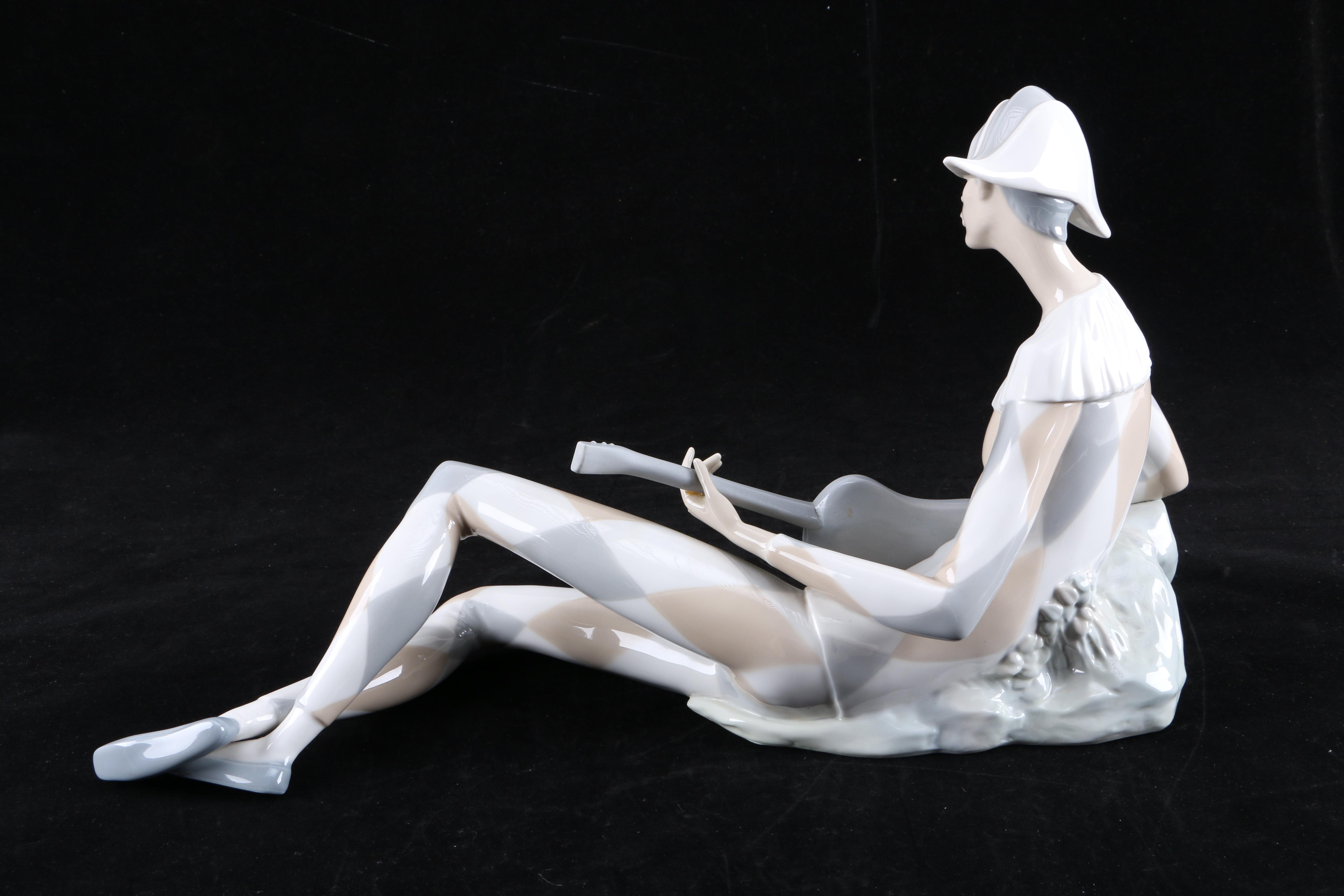 Lladro Seated Harlequin Figurine